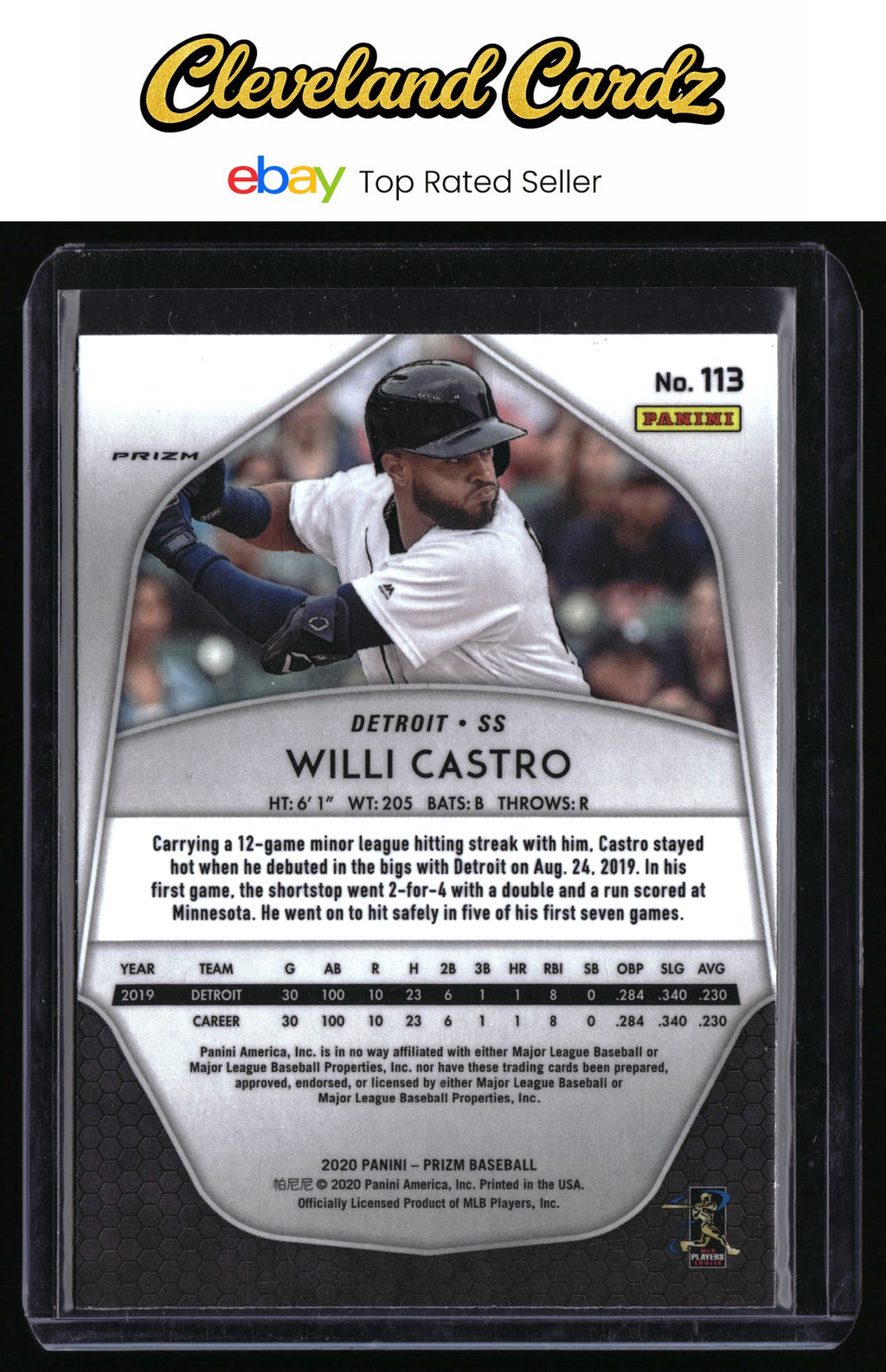 2020 Panini Prizm #113 Willi Castro White Wave Prizm