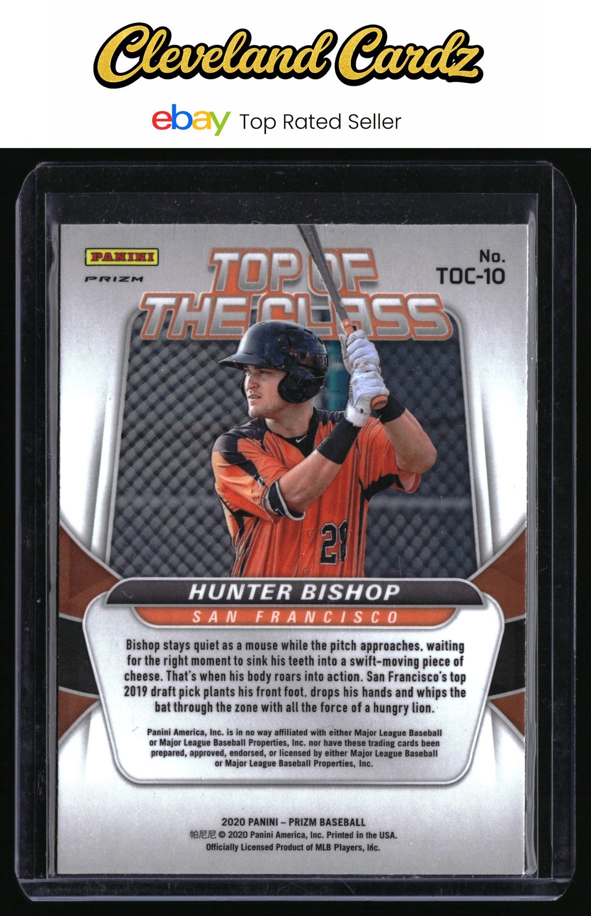 2020 Panini Prizm #TOC-10 Hunter Bishop Top of The Class Silver Prizm