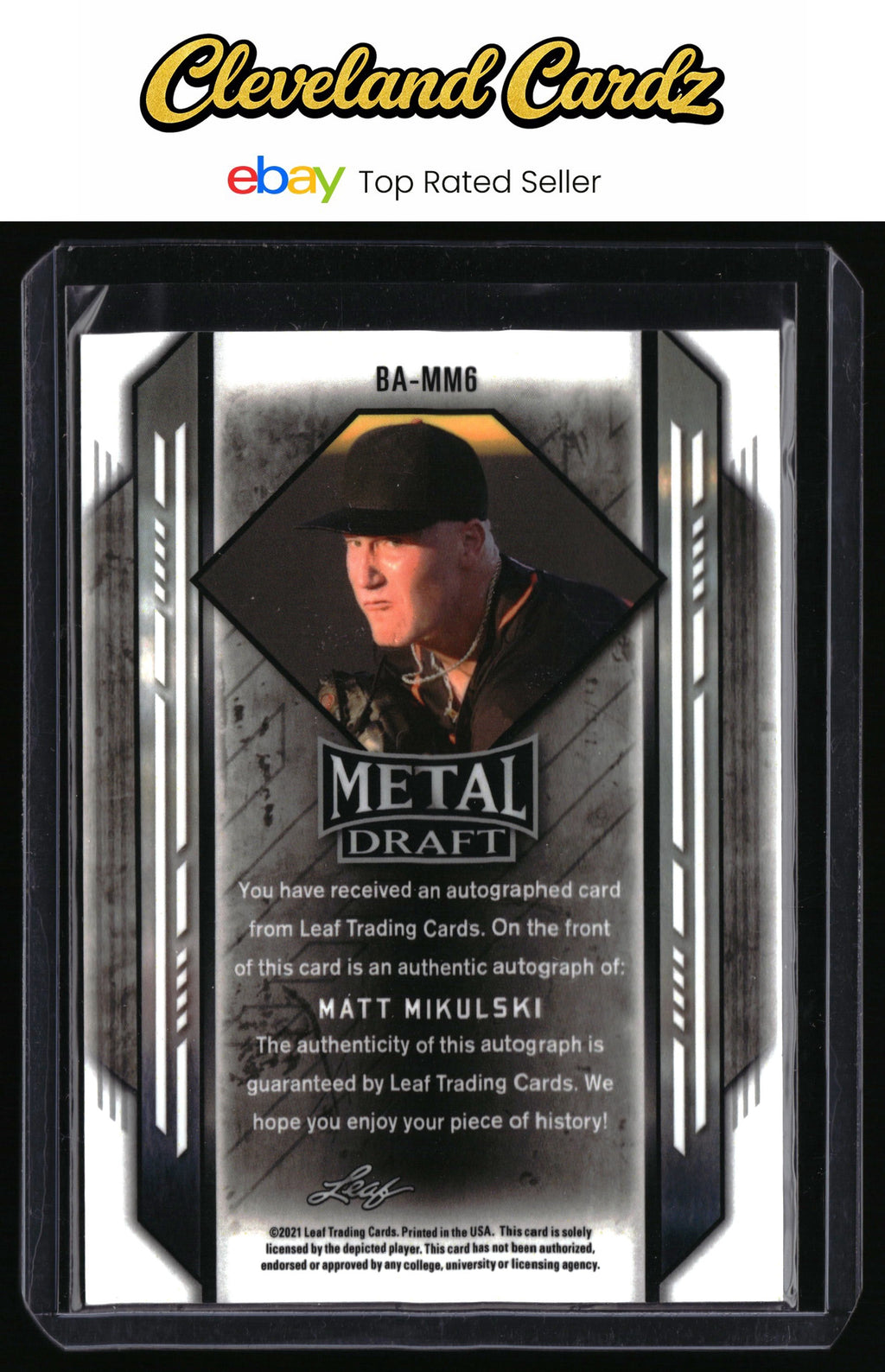 2021 Leaf Metal Draft #BA-MM6 Matt Mikulski Silver Wave