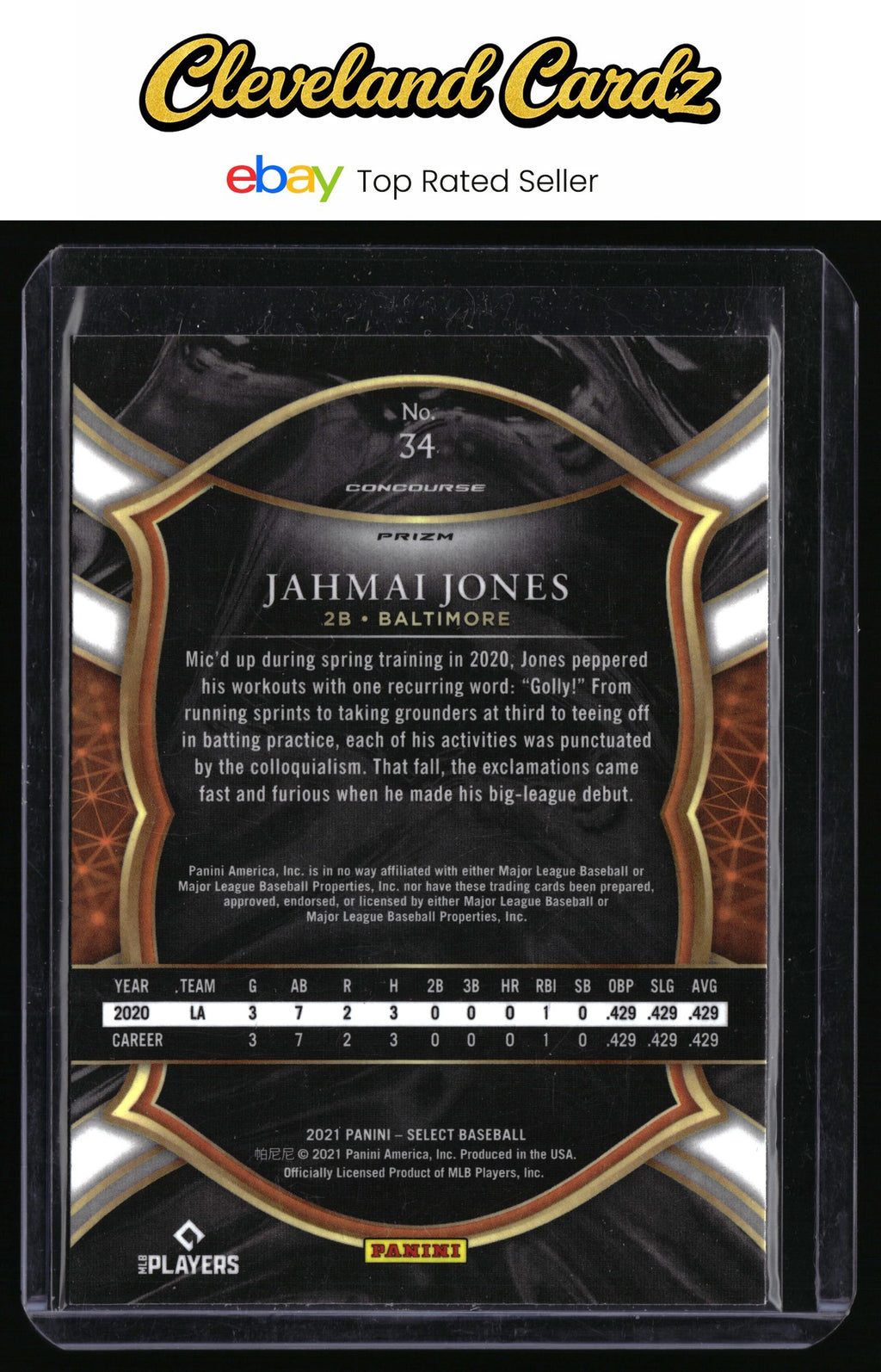 2021 Panini Select #34 Jahmai Jones Holo Prizm