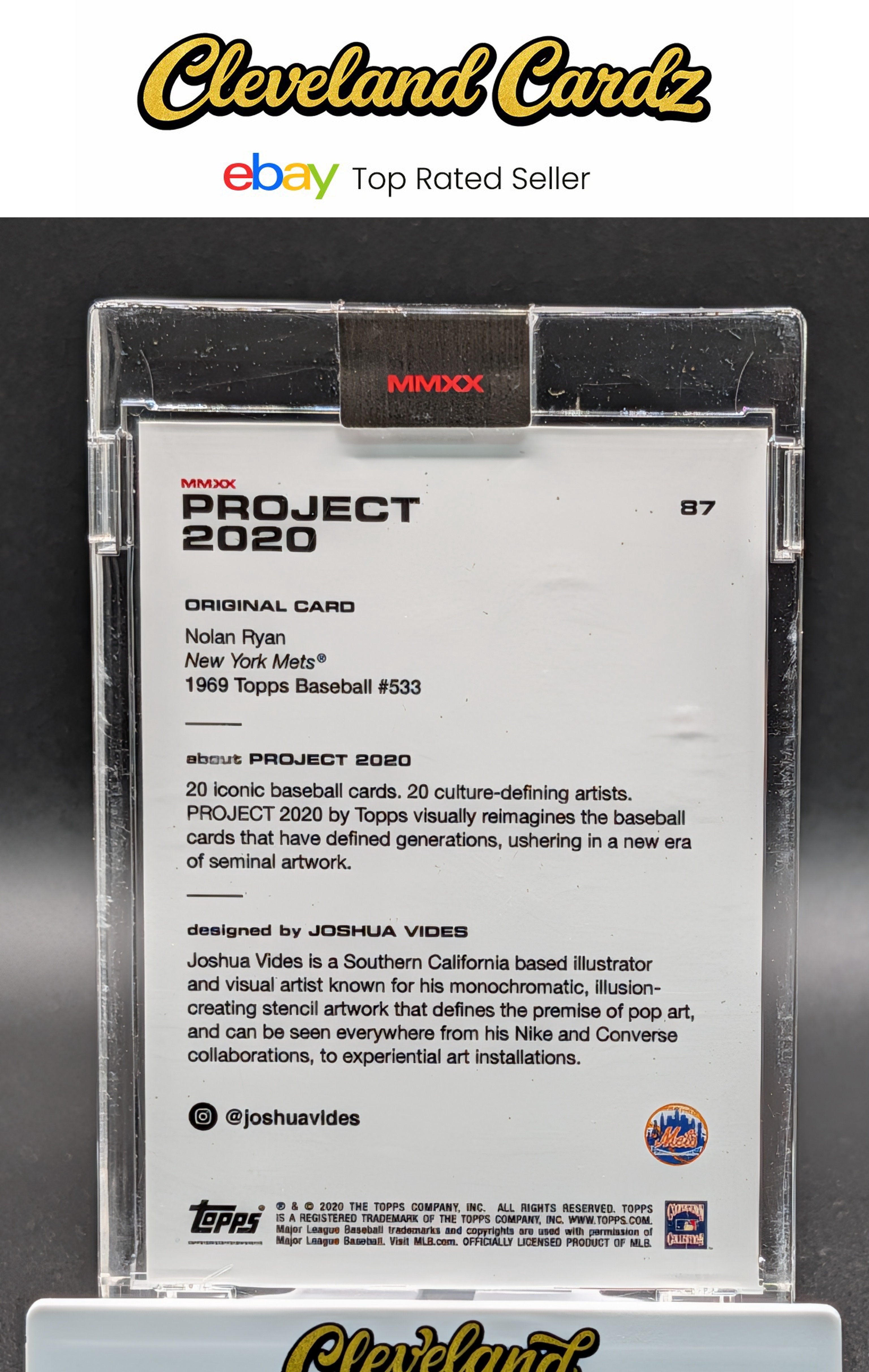 2020 Topps Project 2020 #87 Nolan Ryan ENCASED (READ)