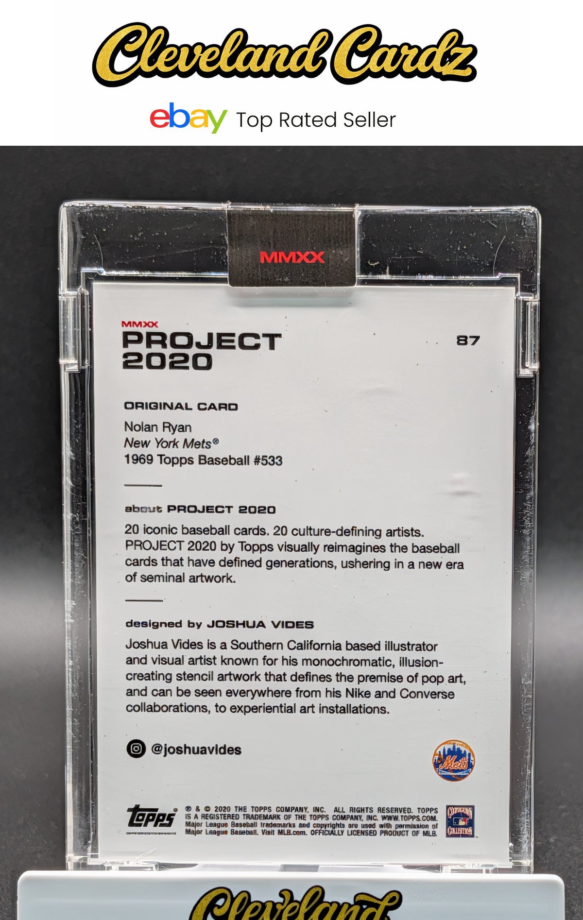 2020 Topps Project 2020 #87 Nolan Ryan ENCASED (READ)