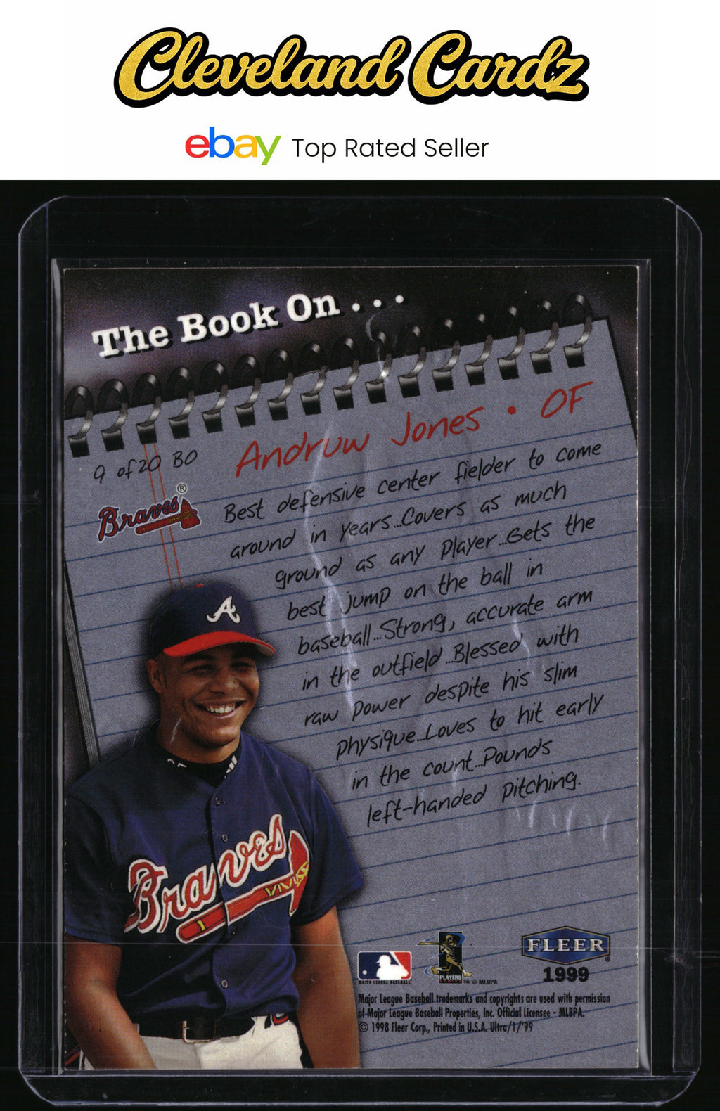1999 Ultra #9 BO Andruw Jones The Book On