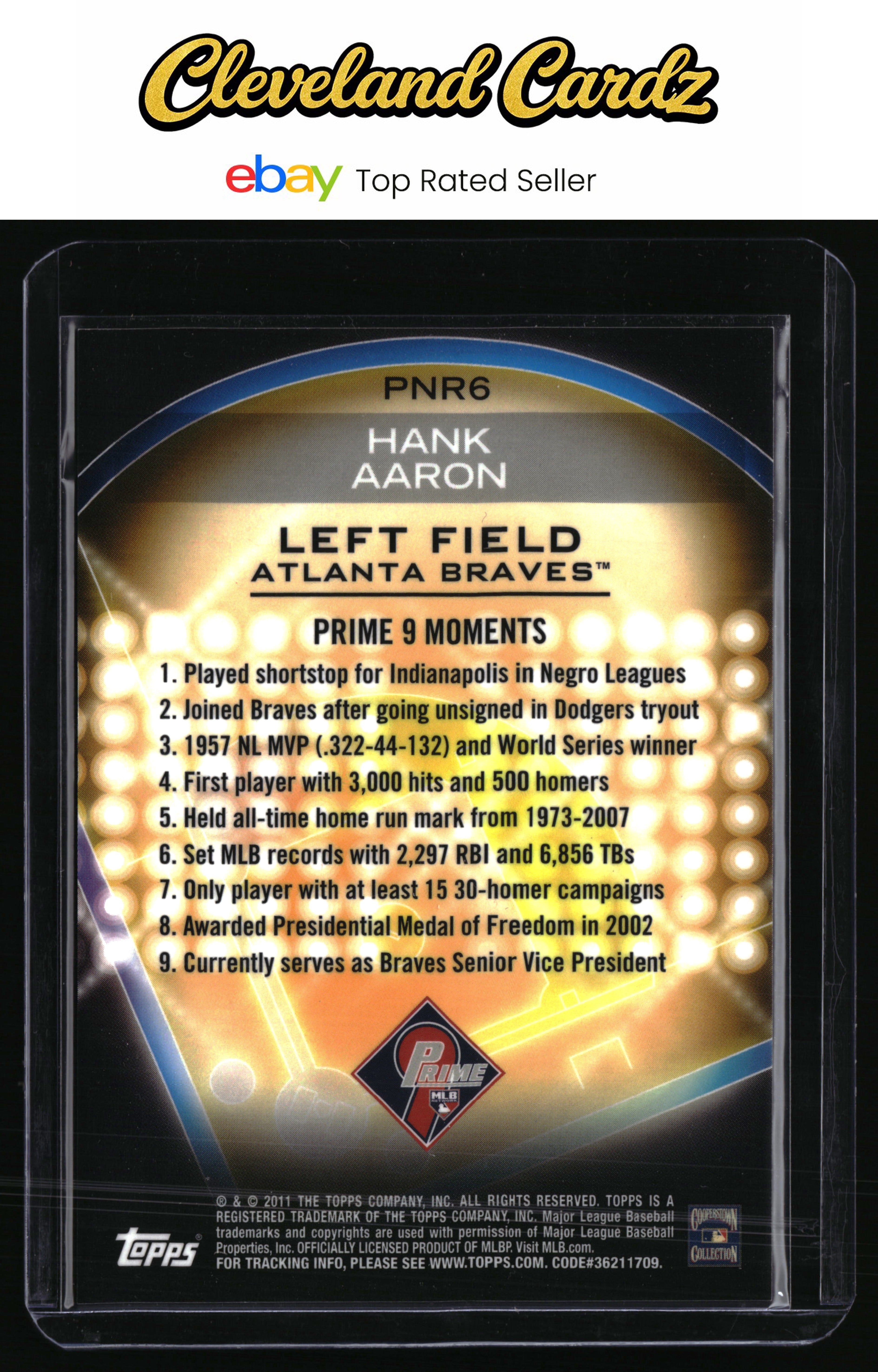 2011 Topps #PNR6 Hank Aaron Prime 9 Player of the Week Refractors