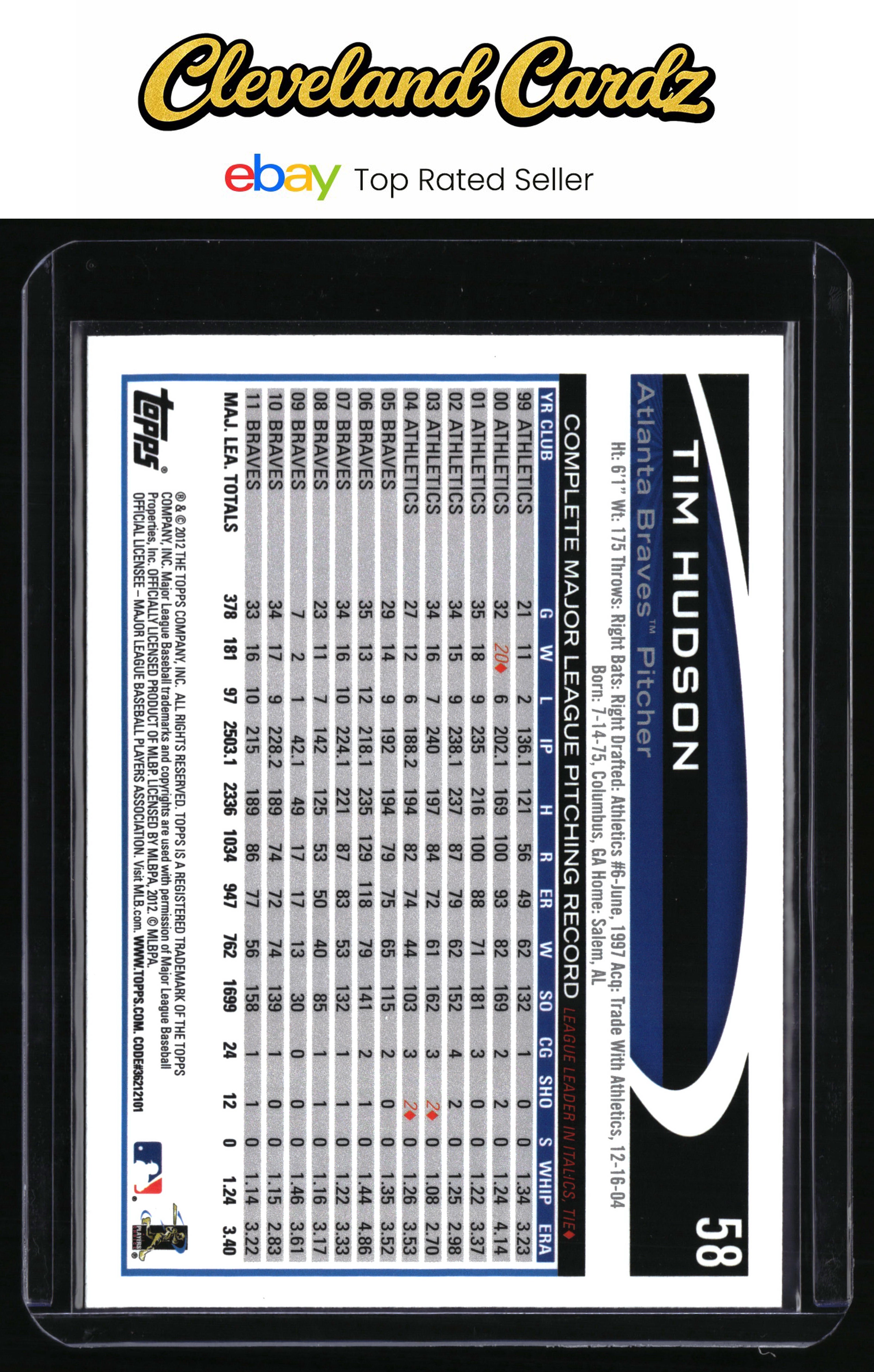 2012 Topps #58 Tim Hudson Gold Sparkle