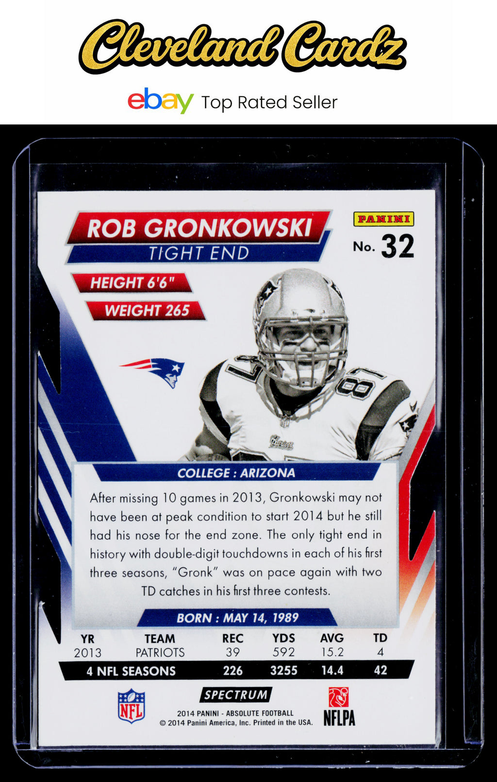 2014 Panini Absolute #32 Rob Gronkowski Retail Red