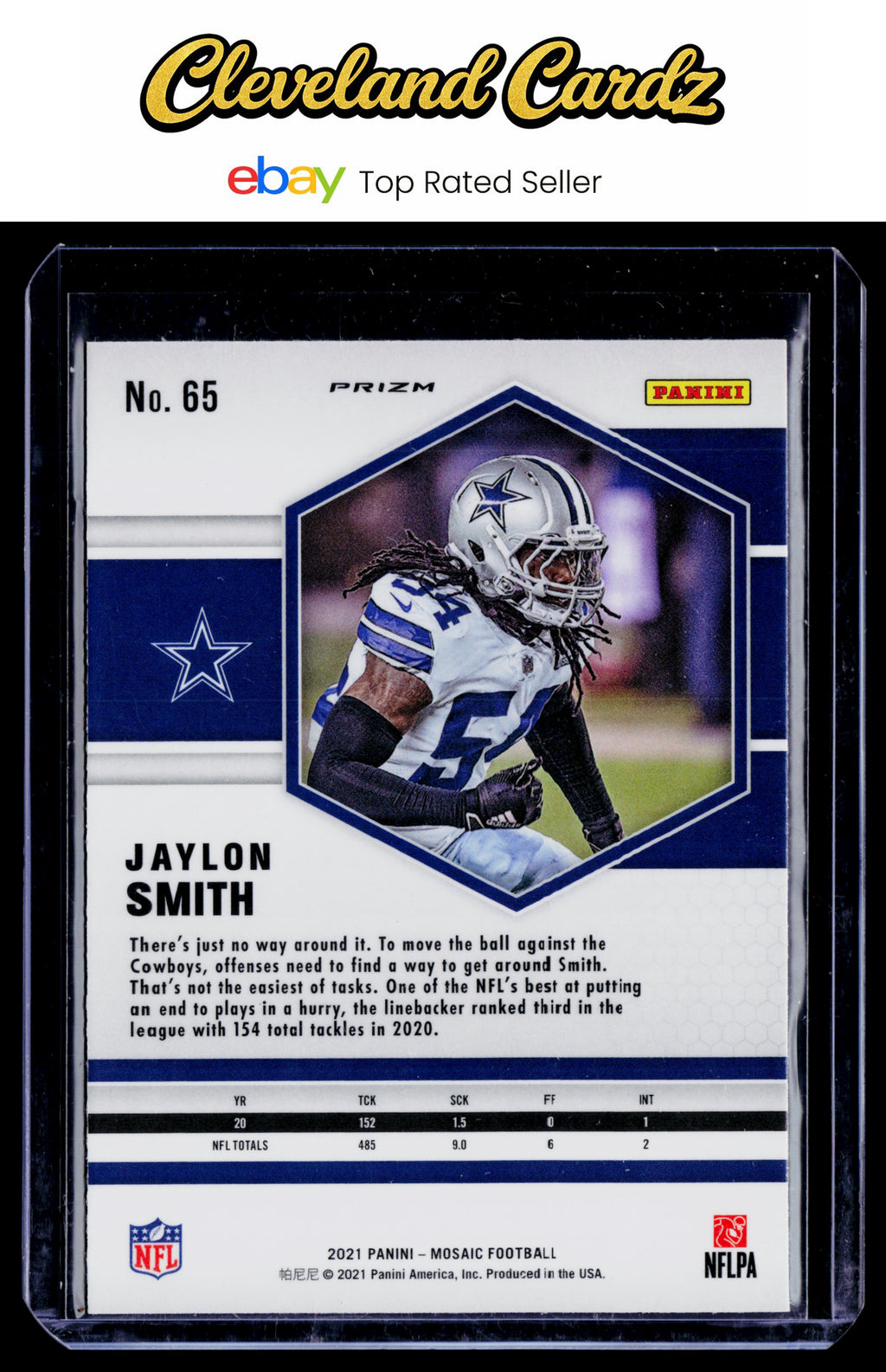 2021 Panini Mosaic #65 Jaylon Smith Prizm Green