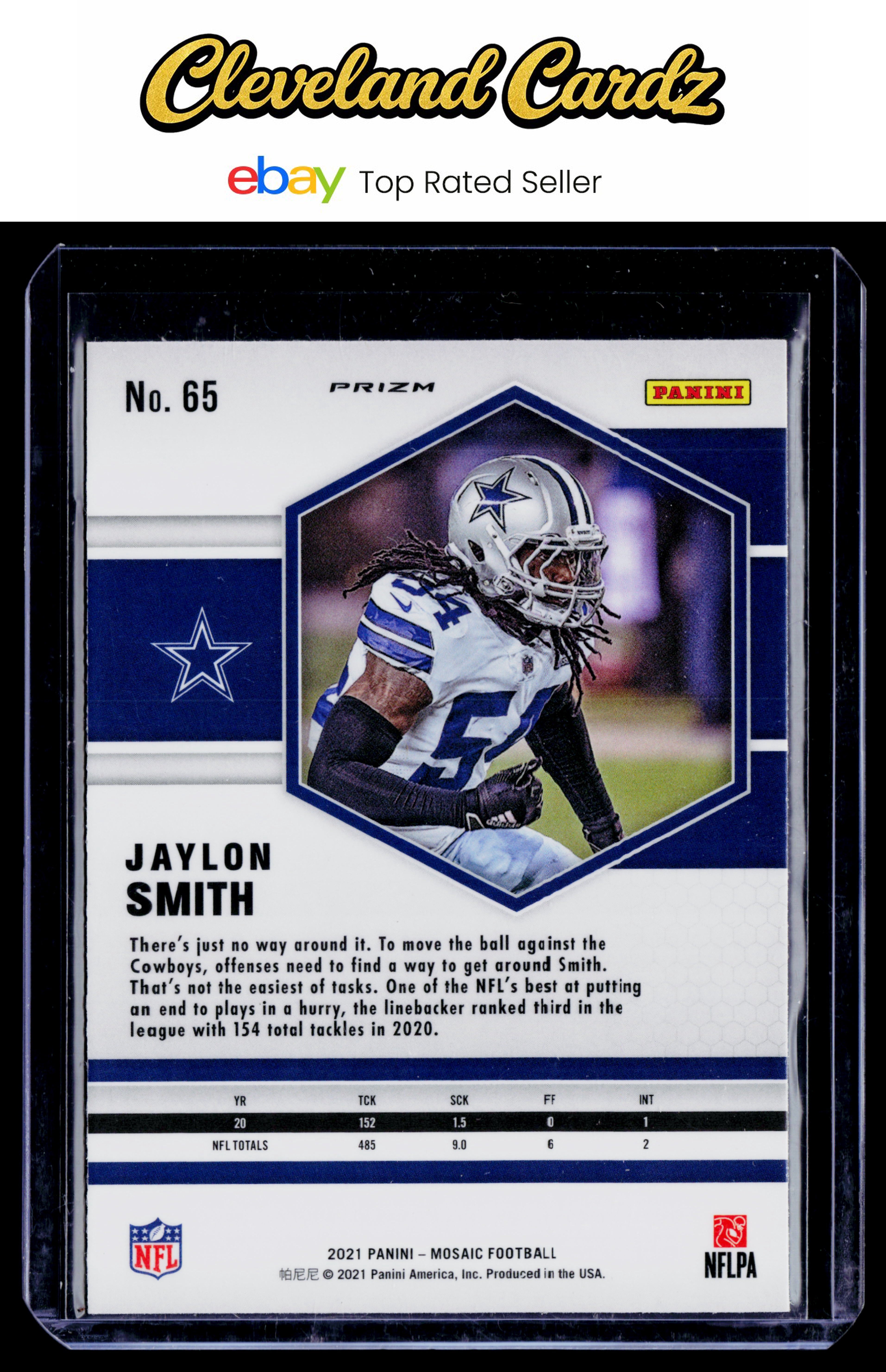 2021 Panini Mosaic #65 Jaylon Smith Prizm Green
