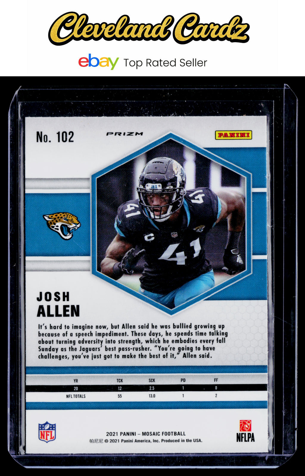 2021 Panini Mosaic #102 Josh Allen Prizm