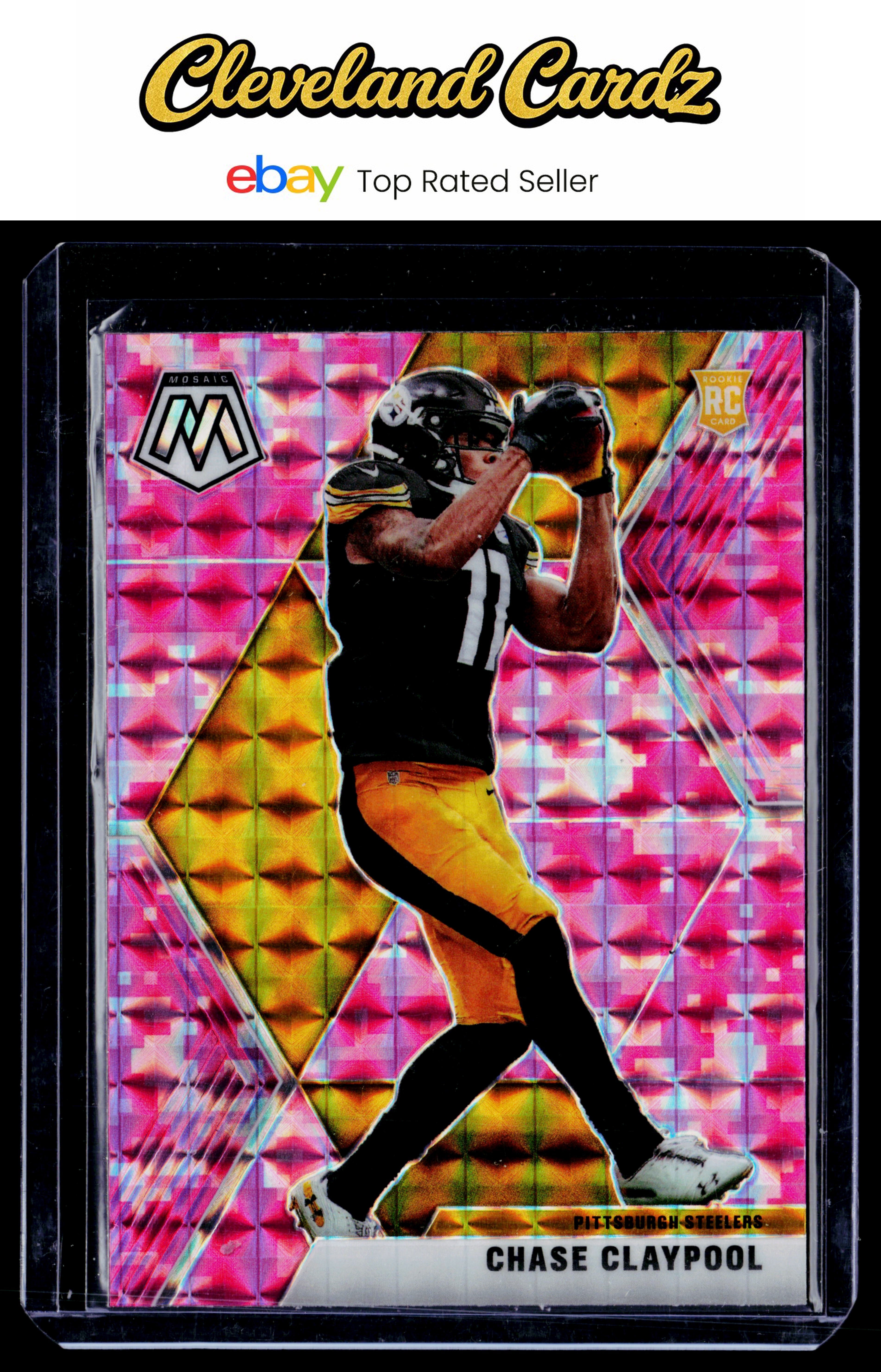 2020 Panini Mosaic #220 Chase Claypool Prizm Camo Pink