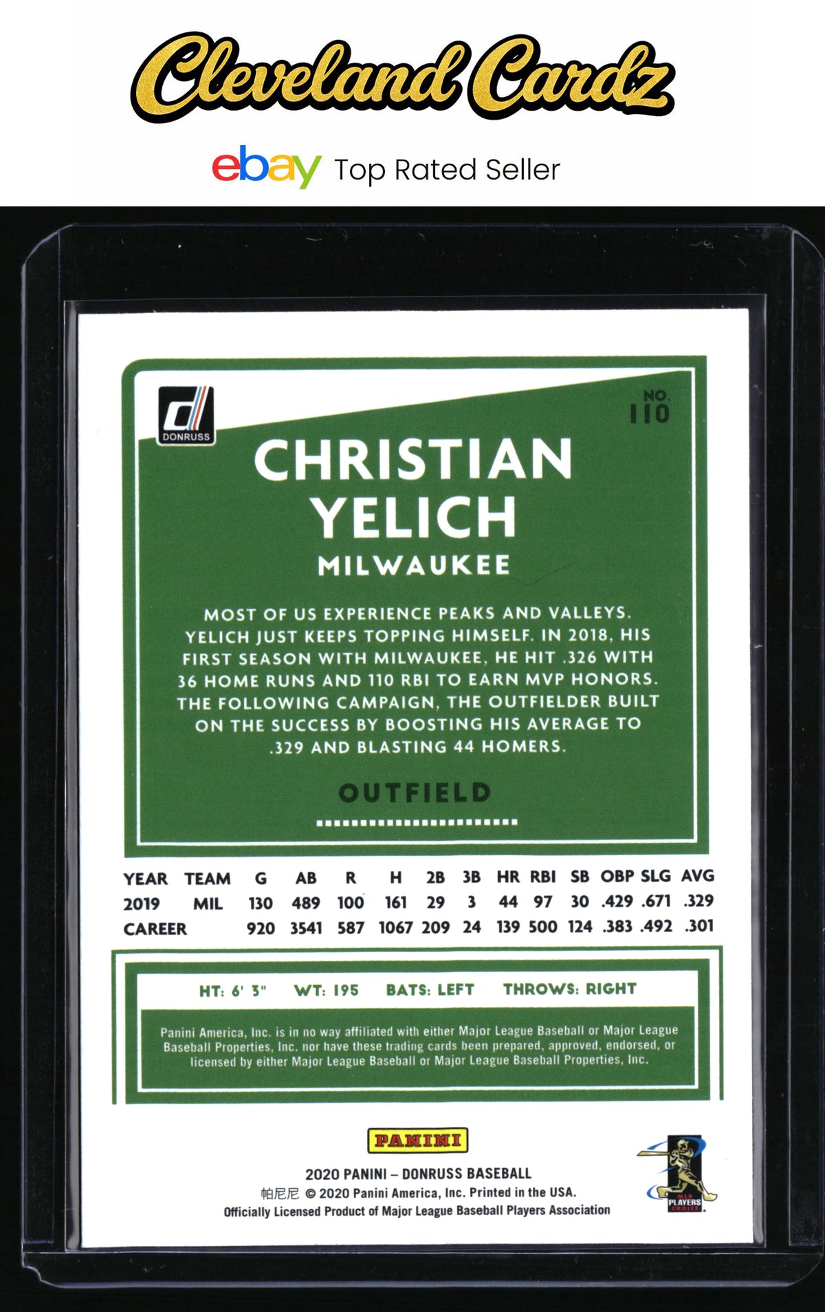 2020 Donruss #110 Christian Yelich Holo Red