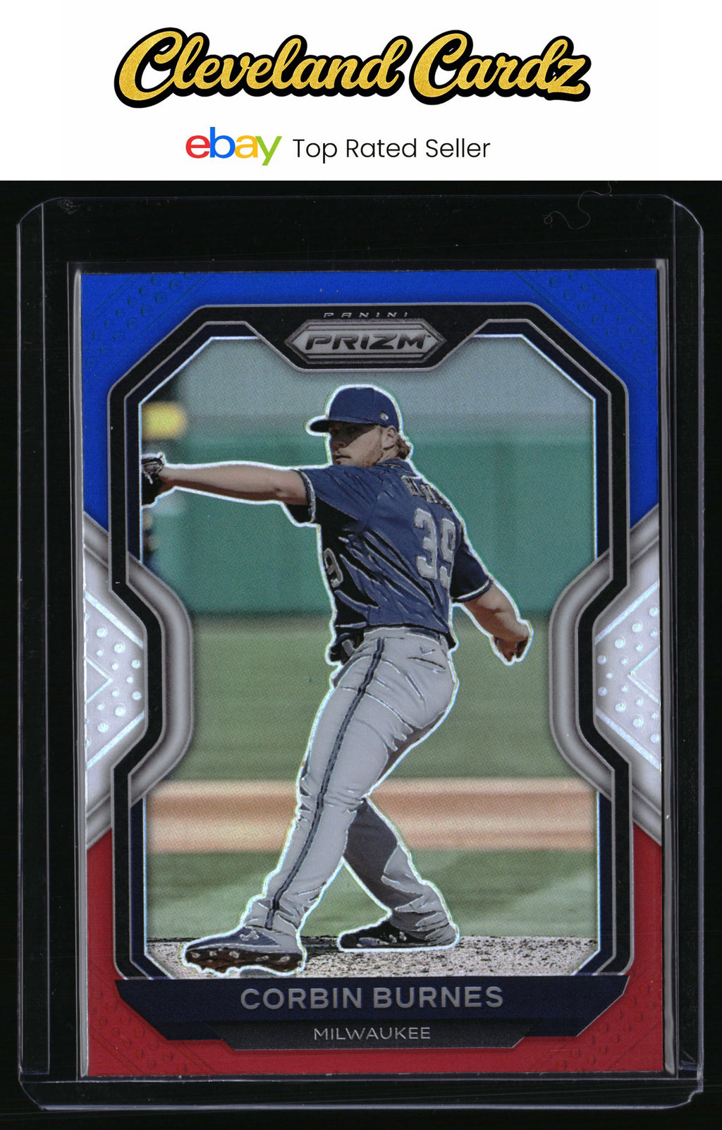 2021 Panini Prizm #128 Corbin Burnes Red/White/Blue Prizm