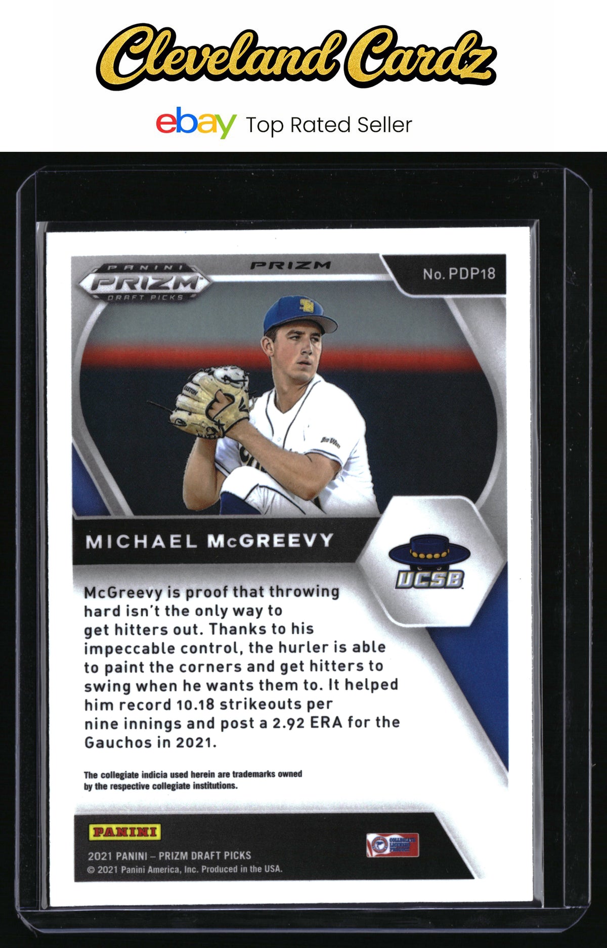 2021 Panini Prizm Draft Picks #PDP18 Michael McGreevy Green Pulsar Prizm