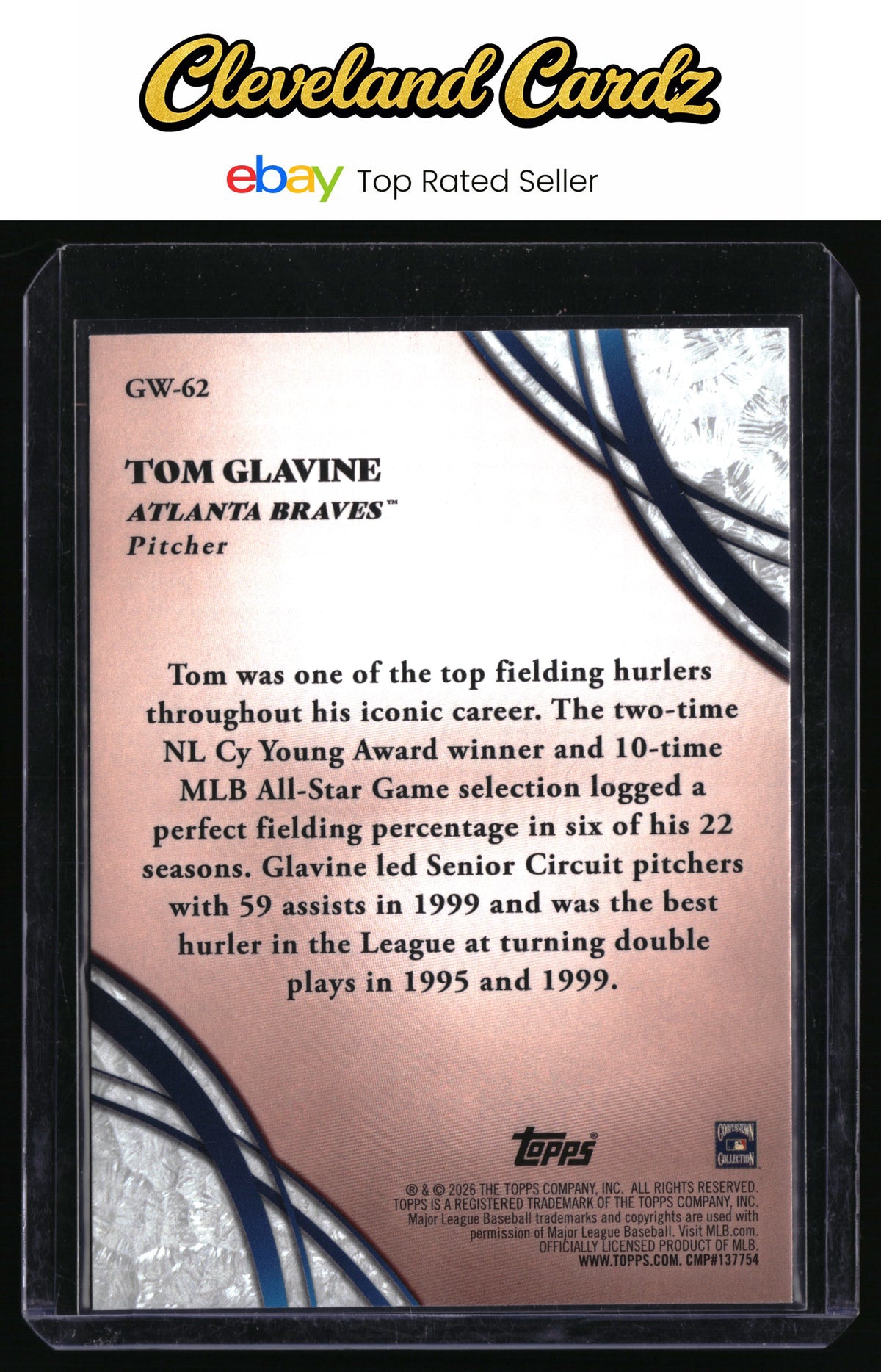2026 Topps #GW-62 Tom Glavine Glove Work