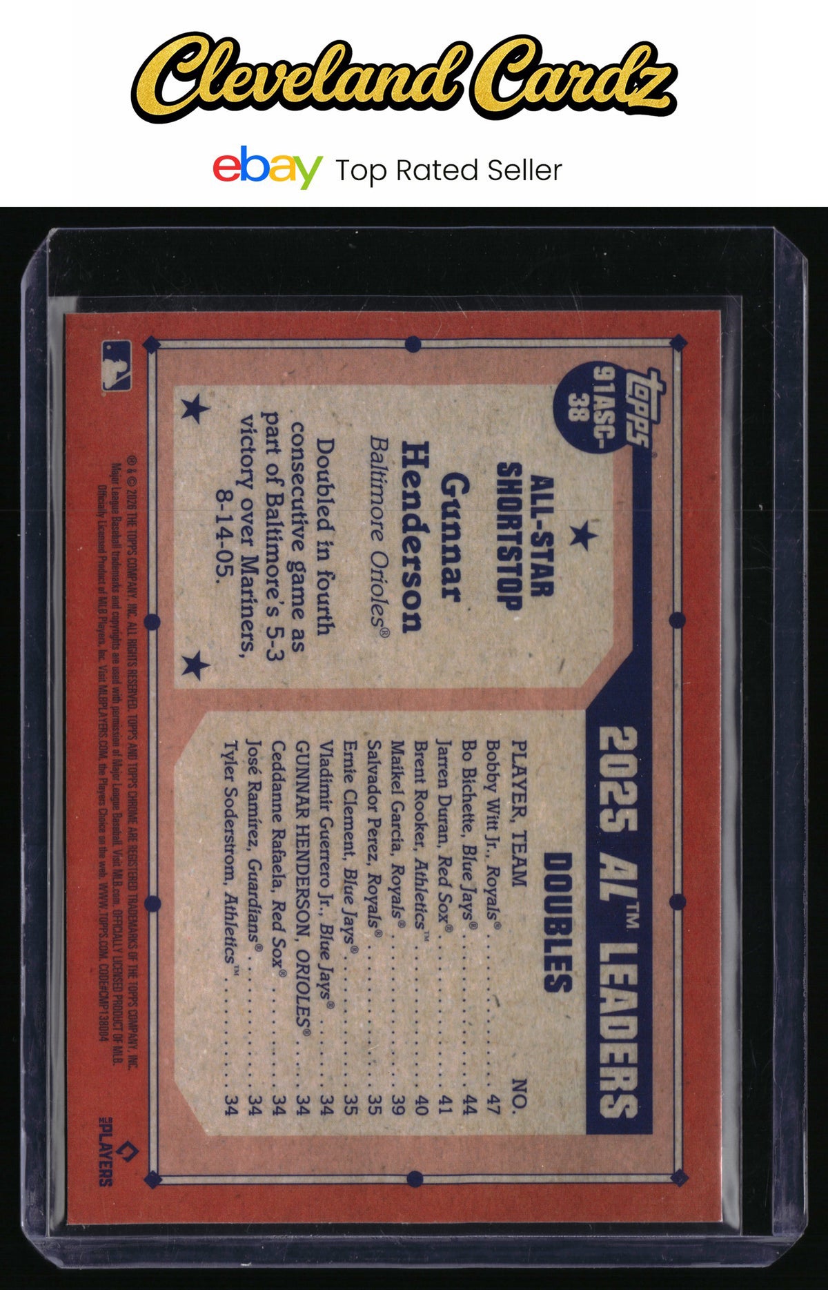 2026 Topps #91ASC-38 Gunnar Henderson 1991 35th Anniversary Chrome All-Stars