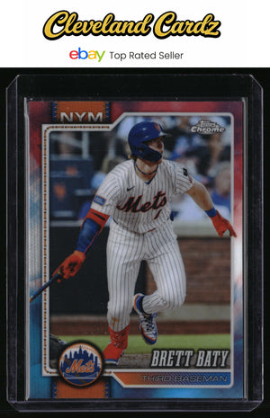2026 Topps Chrome #263 Brett Baty Red White and Blue Refractors