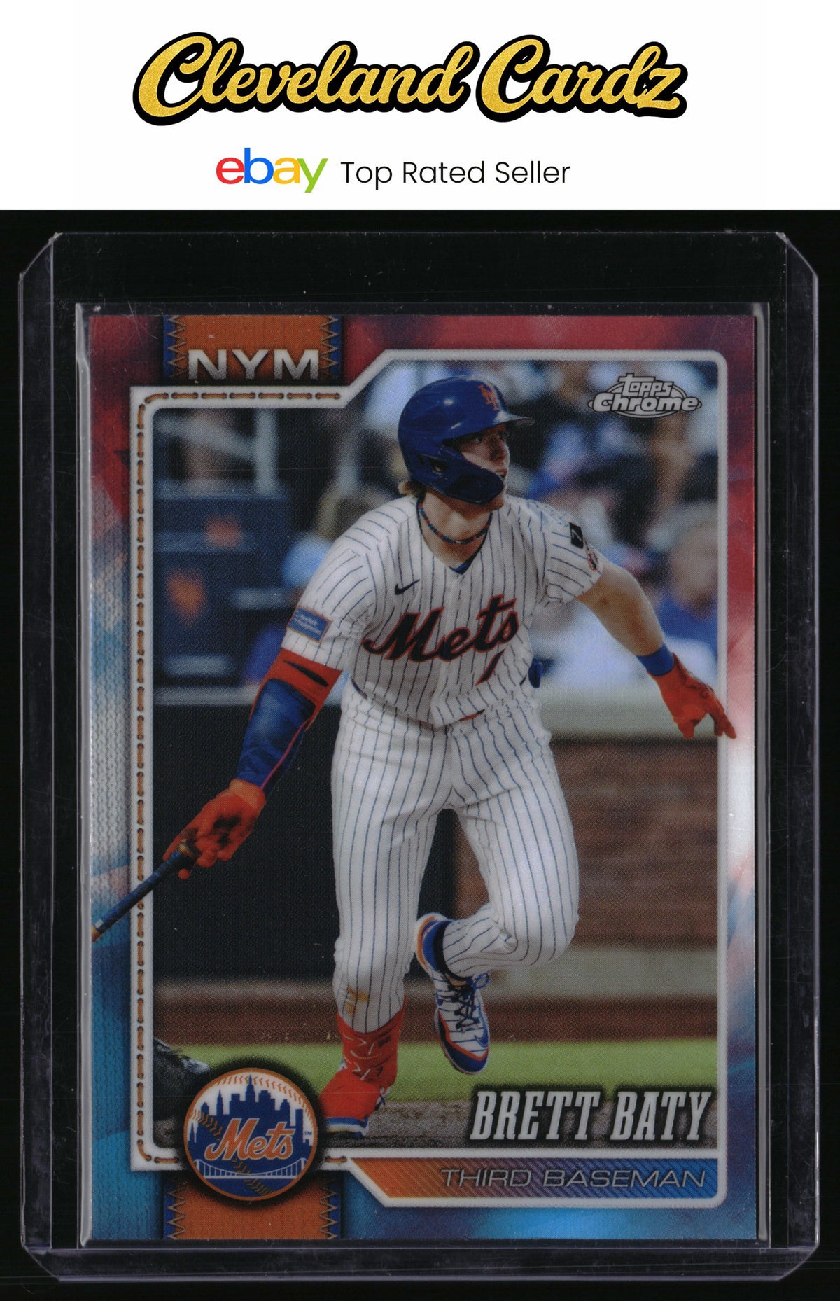 2026 Topps Chrome #263 Brett Baty Red White and Blue Refractors