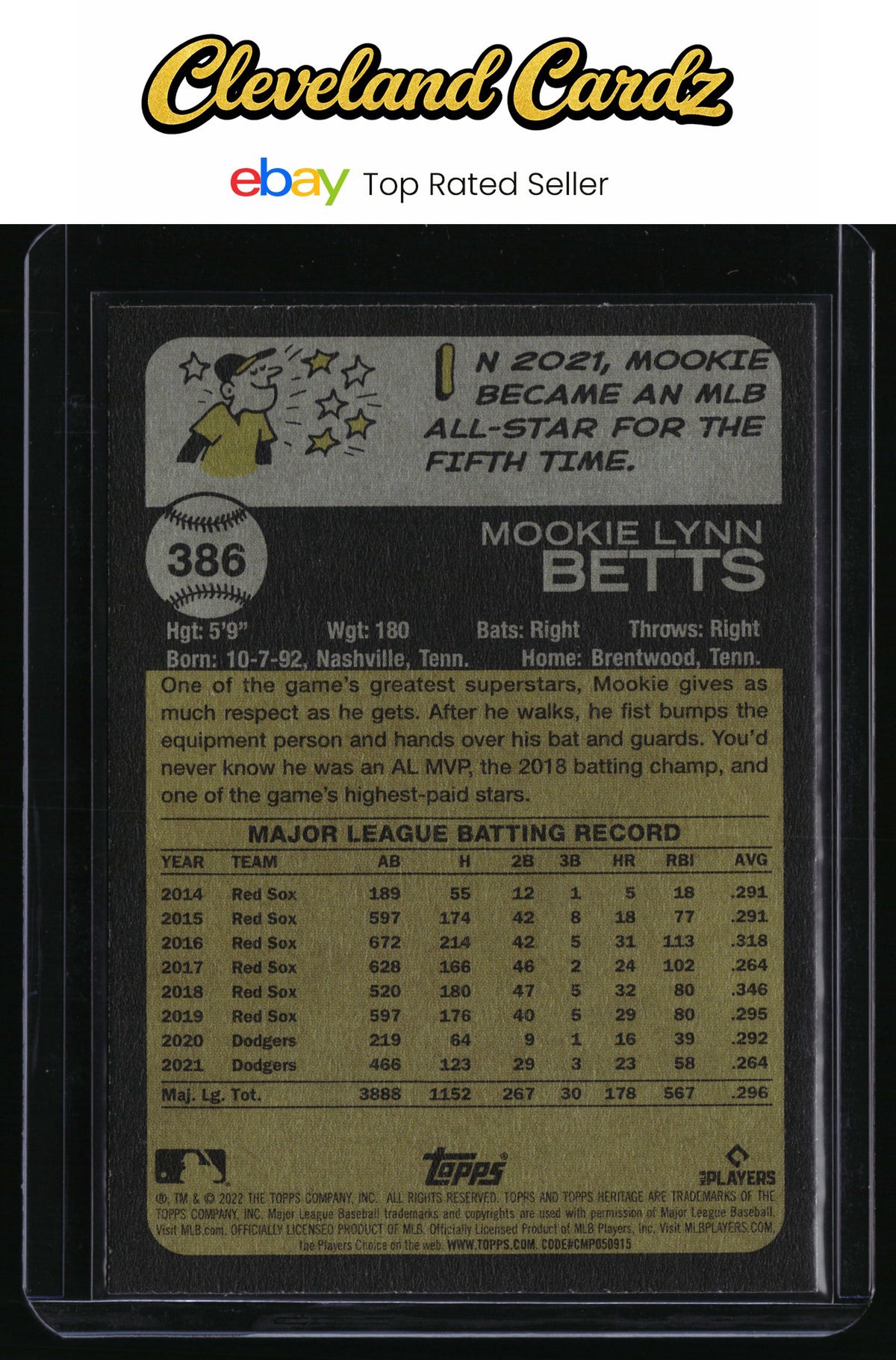 2022 Topps Heritage #386 Mookie Betts