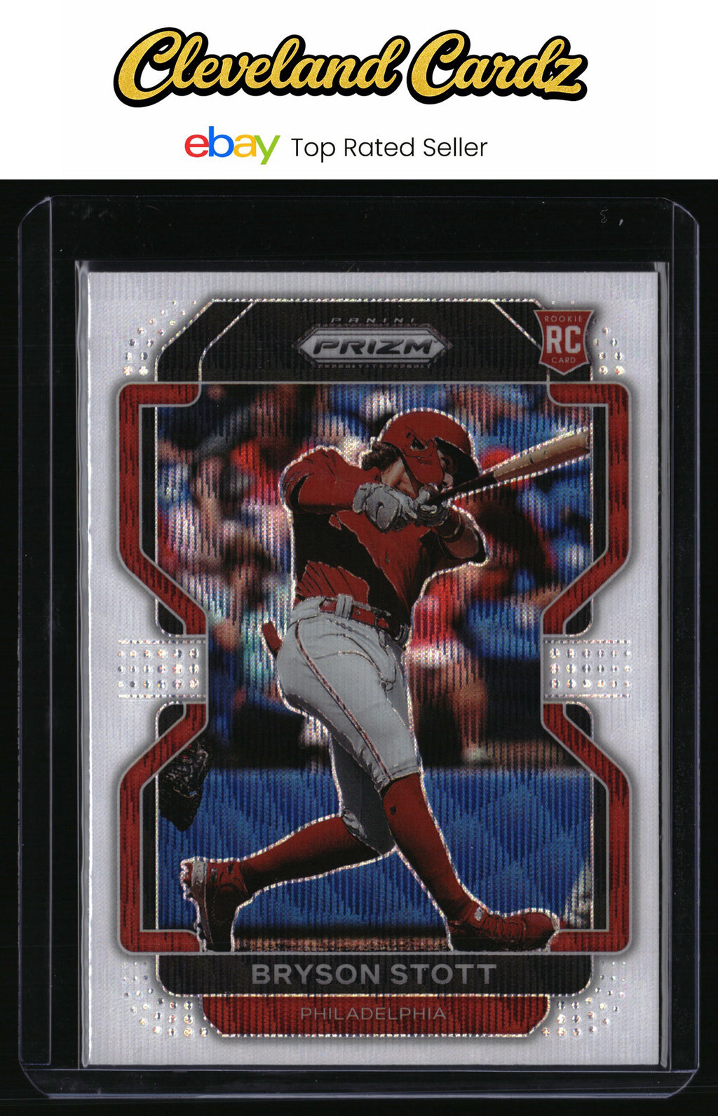 2022 Panini Prizm #63 Bryson Stott White Wave Prizm
