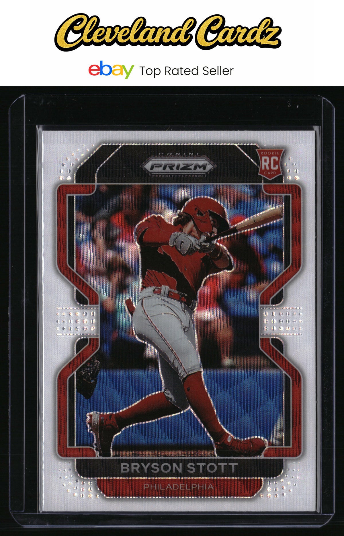 2022 Panini Prizm #63 Bryson Stott White Wave Prizm