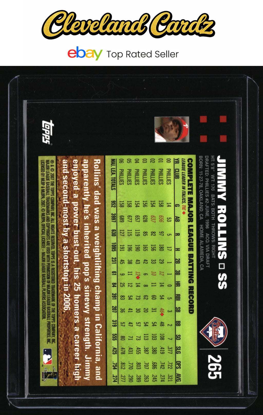 2007 Topps #265 Jimmy Rollins