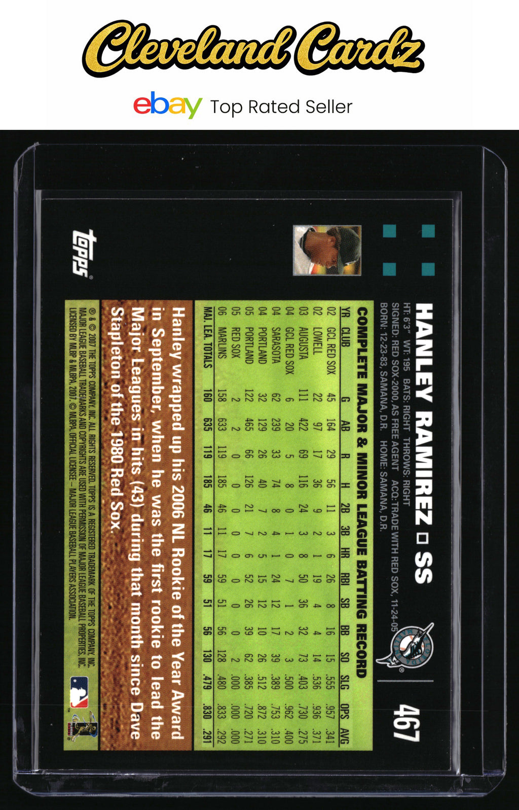 2007 Topps #467 Hanley Ramirez