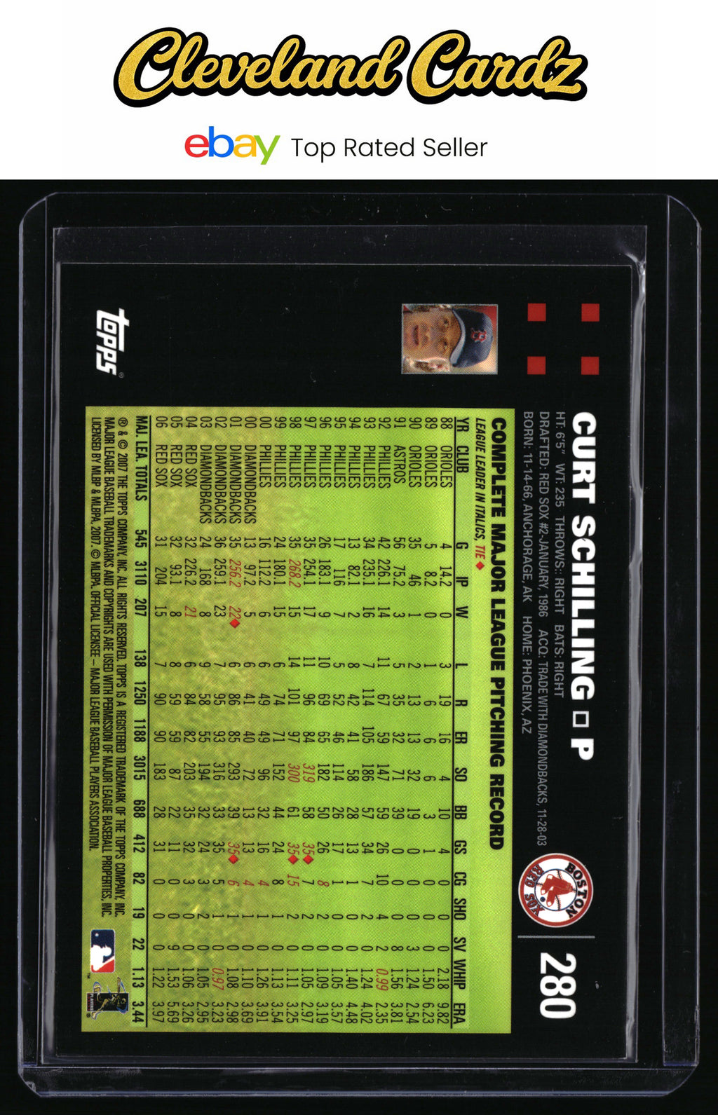 2007 Topps #280 Curt Schilling