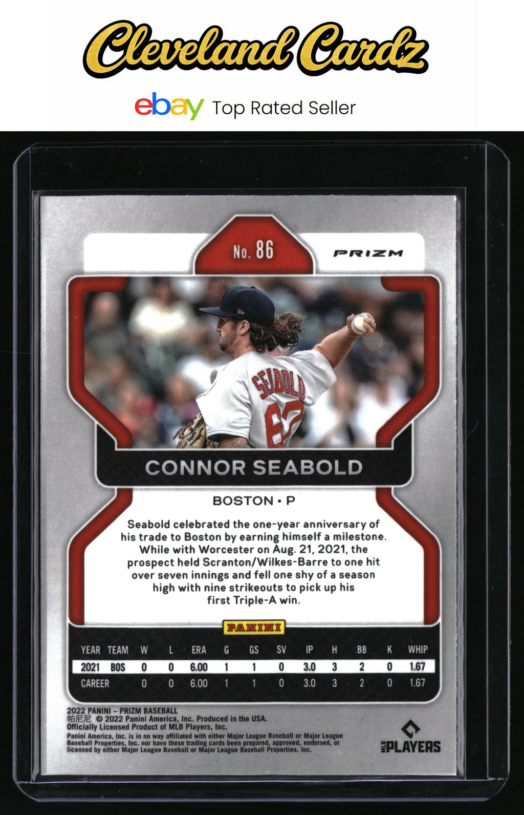 2022 Panini Prizm #86 Connor Seabold White Wave Prizm