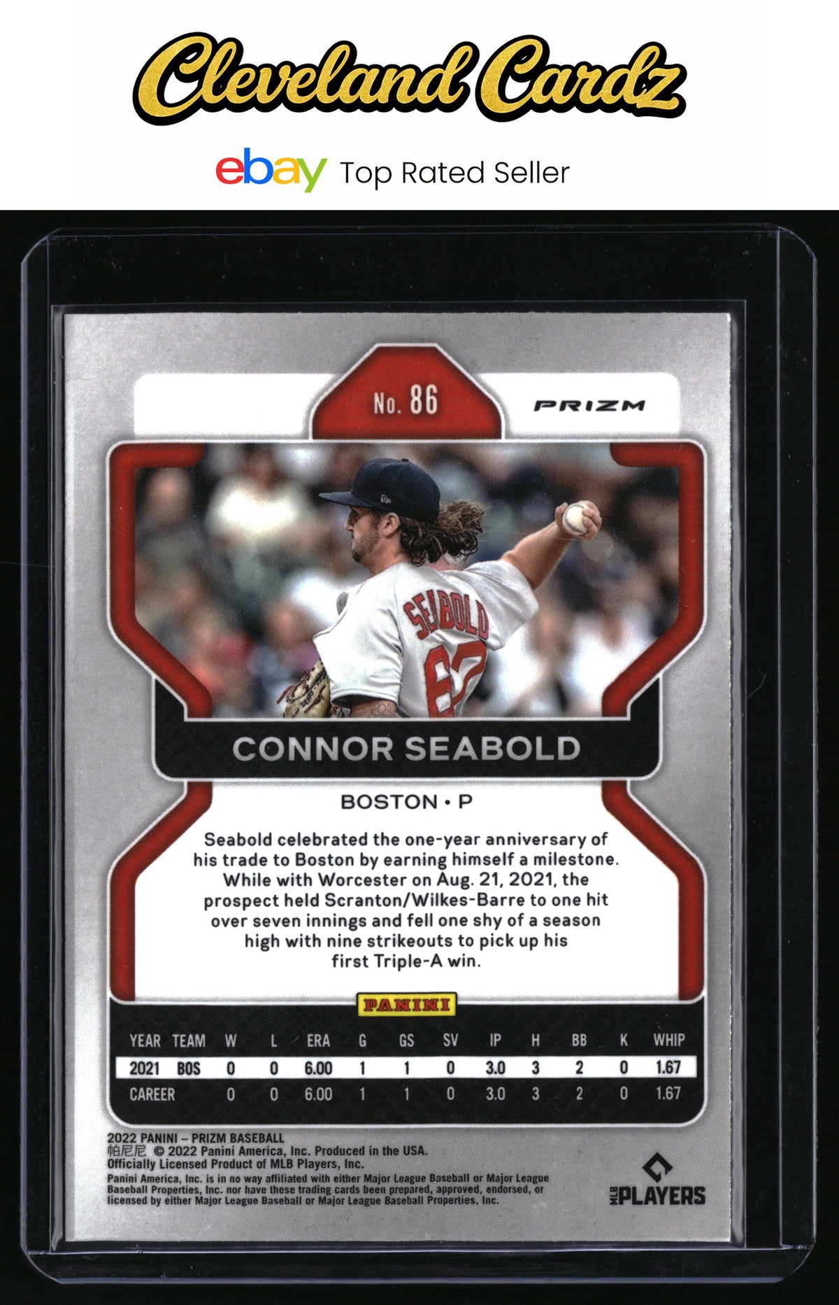2022 Panini Prizm #86 Connor Seabold White Wave Prizm