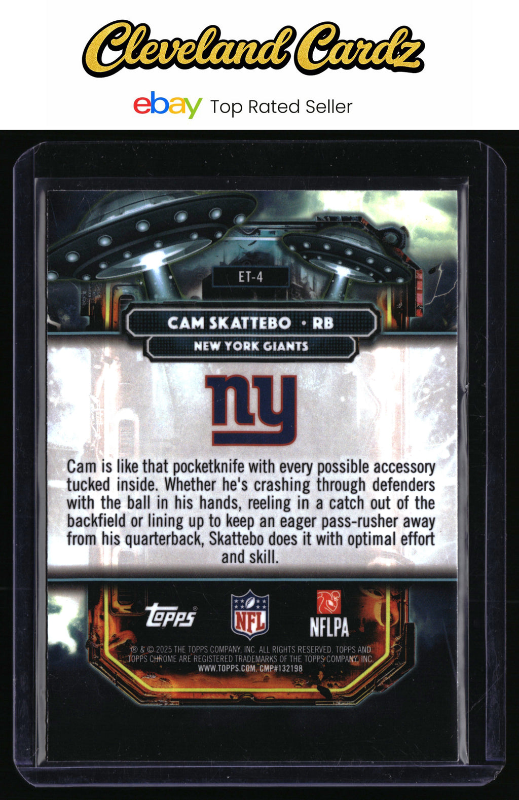 2025 Topps Chrome Cosmic #ET-4 Cam Skattebo Extraterrestrial Talent