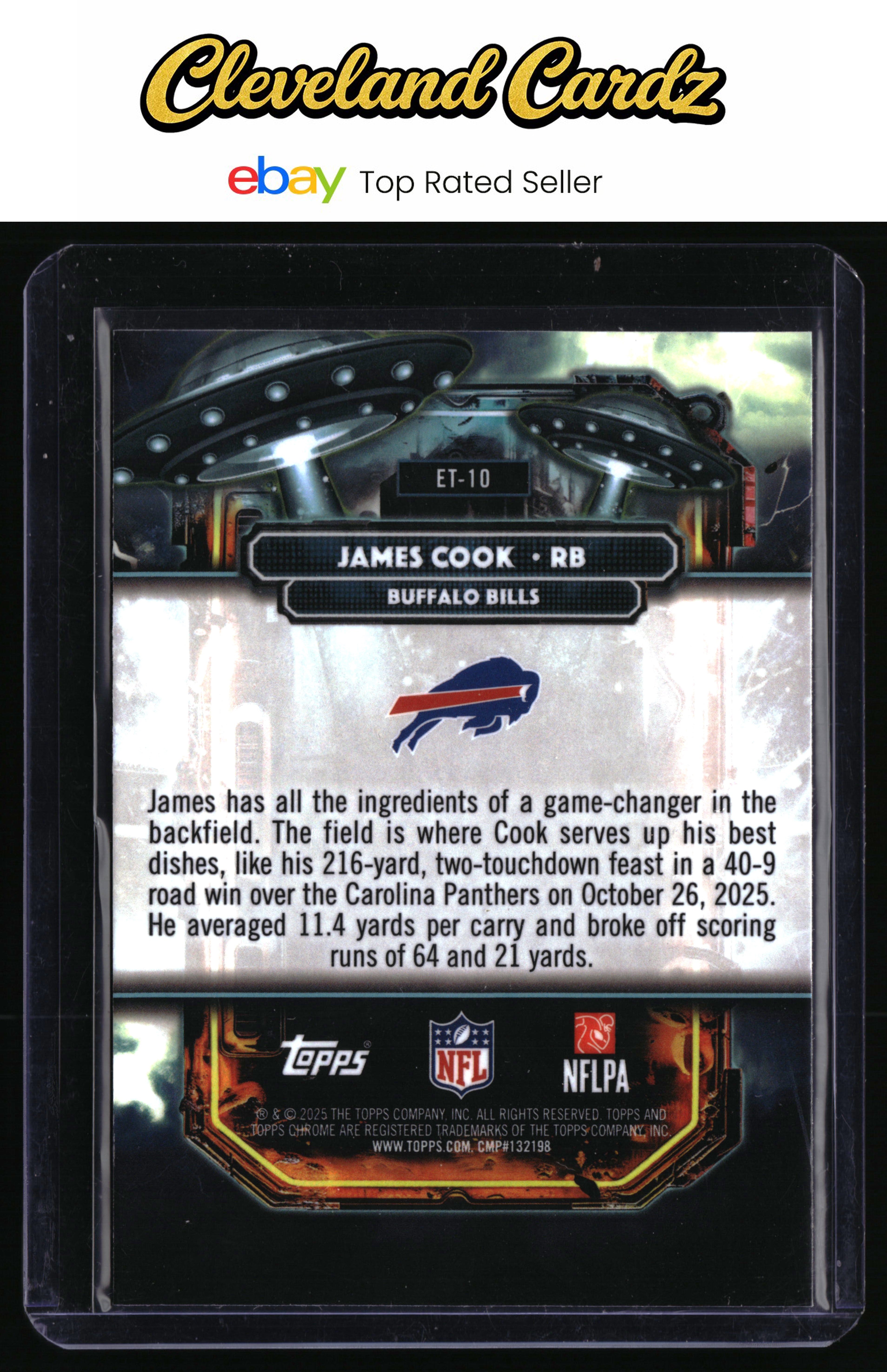 2025 Topps Chrome Cosmic #ET-10 James Cook Extraterrestrial Talent