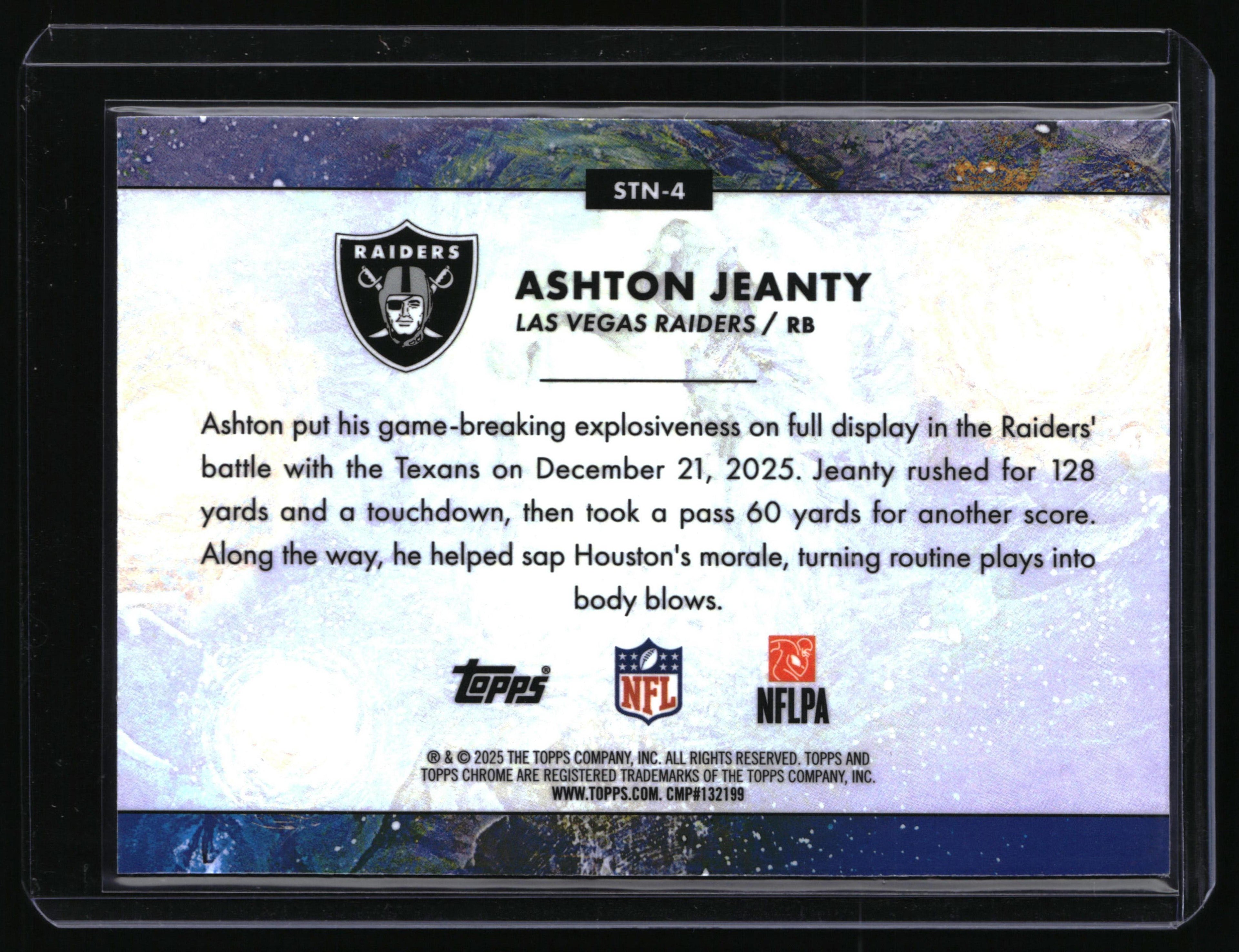 2025 Topps Chrome Cosmic #STN-4 Ashton Jeanty Stars in the Night