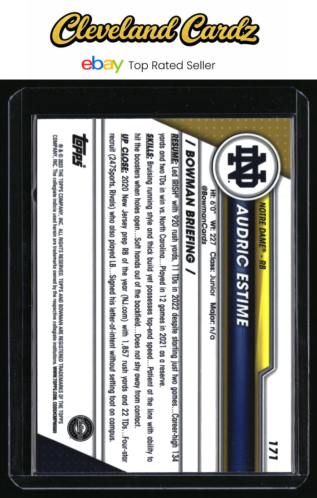 2023 Bowman University Chrome #171 Audric Estime