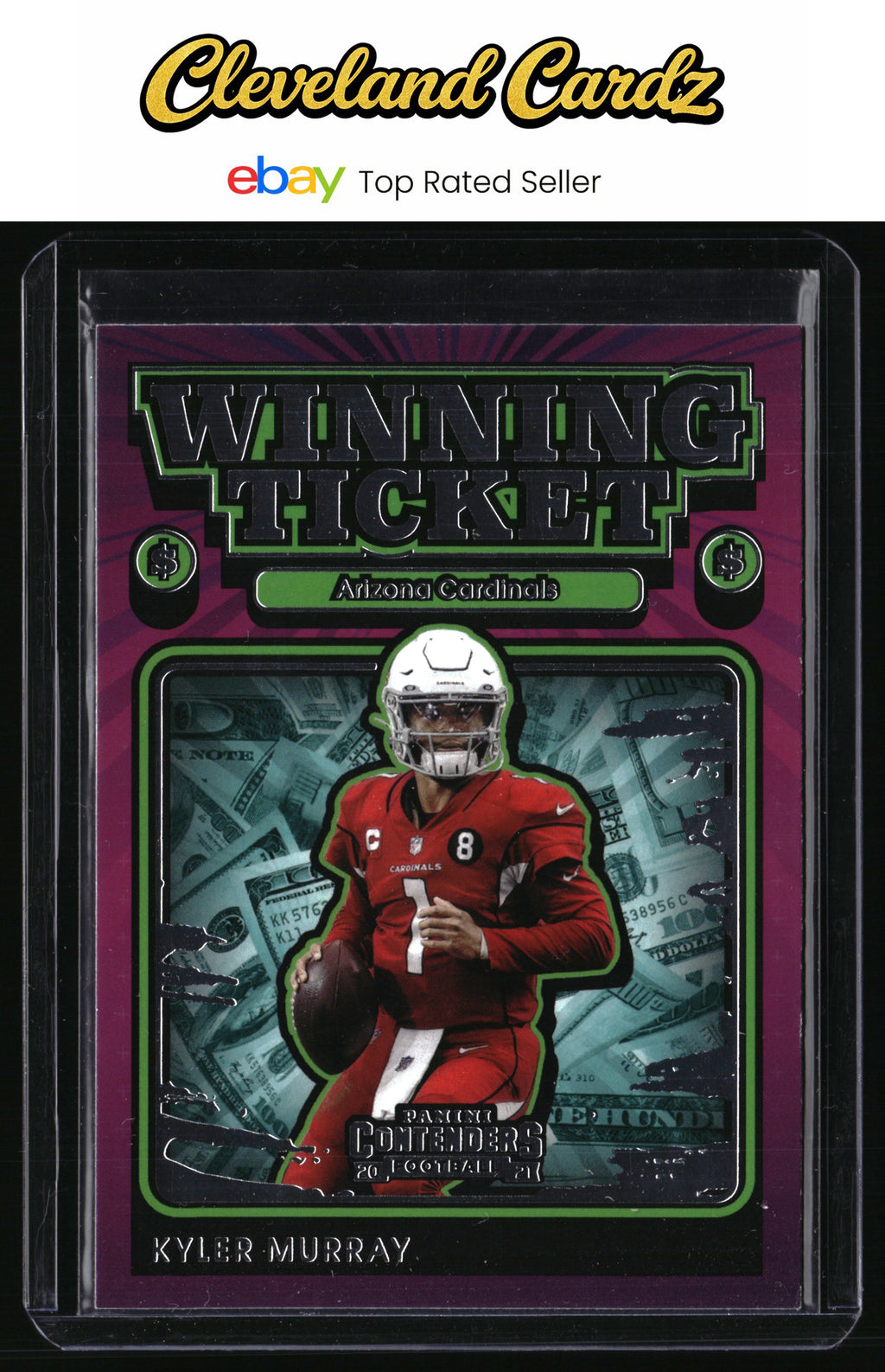 2021 Panini Contenders #WT-KMU Kyler Murray Winning Ticket Emerald