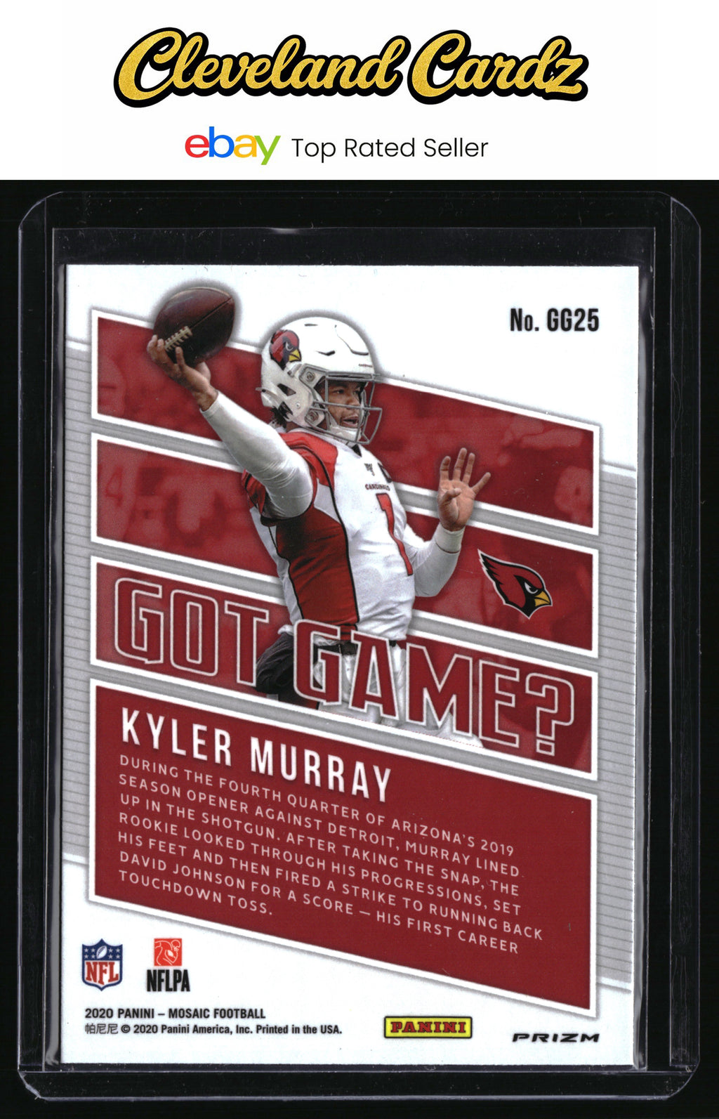 2020 Panini Mosaic #GG25 Kyler Murray Got Game? Prizm Green