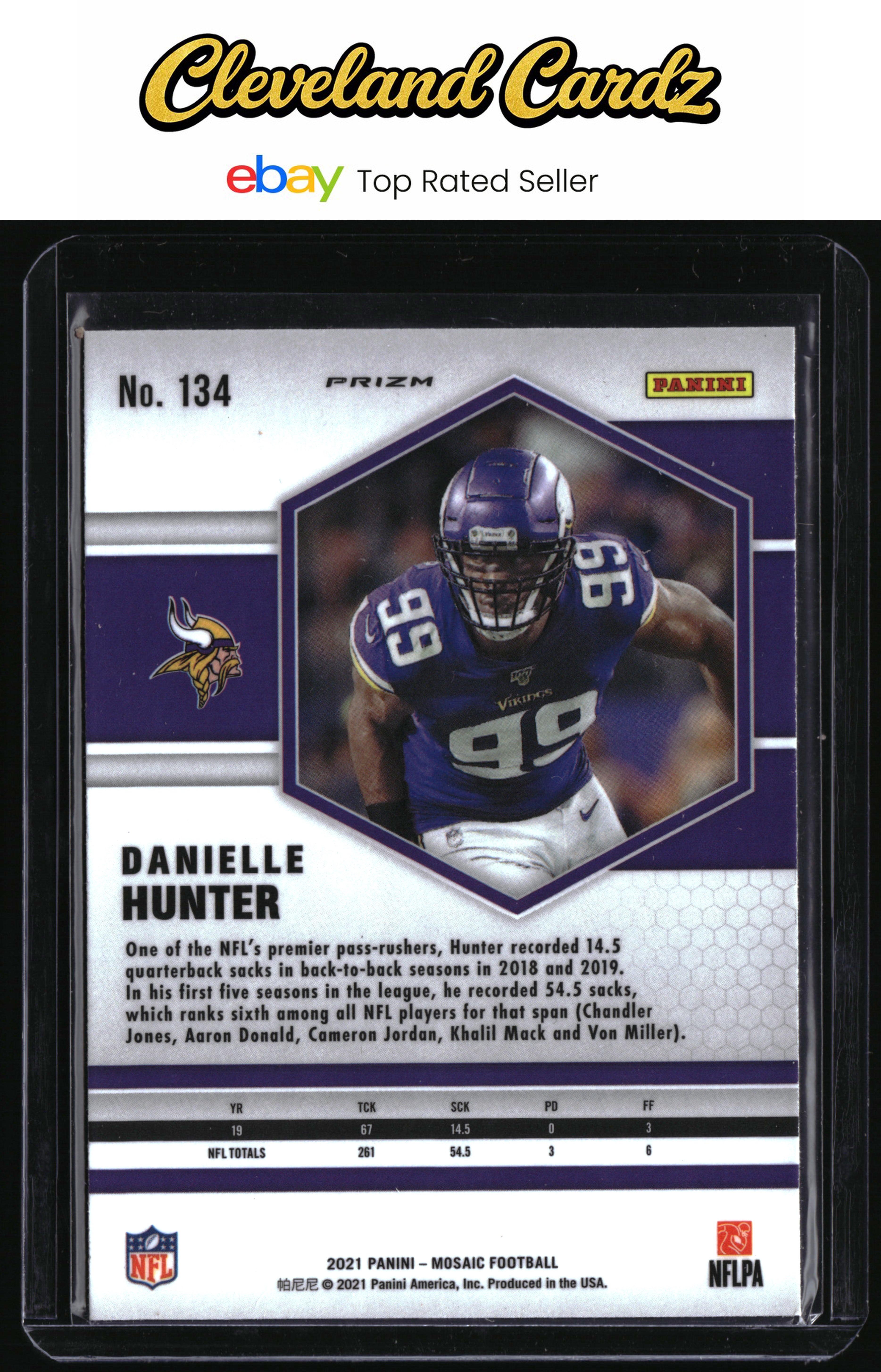 2021 Panini Mosaic #134 Danielle Hunter Prizm Camo Pink