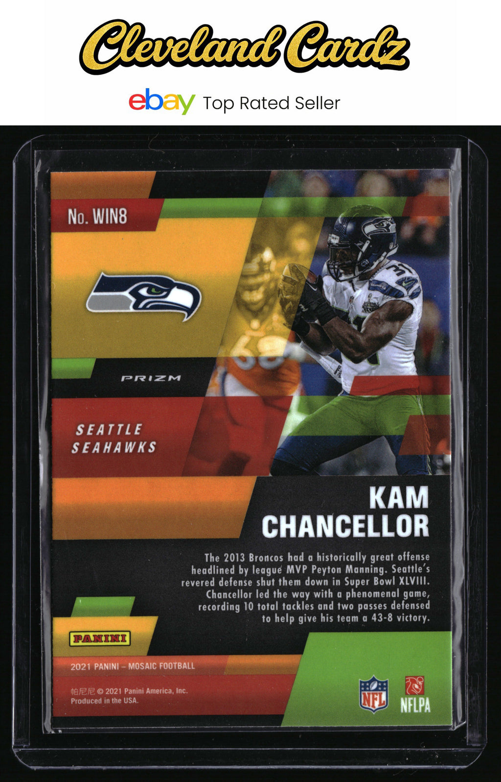 2021 Panini Mosaic #WIN8 Kam Chancellor In It to Win It