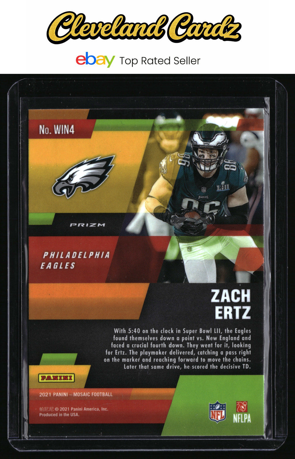 2021 Panini Mosaic #WIN4 Zach Ertz In It to Win It