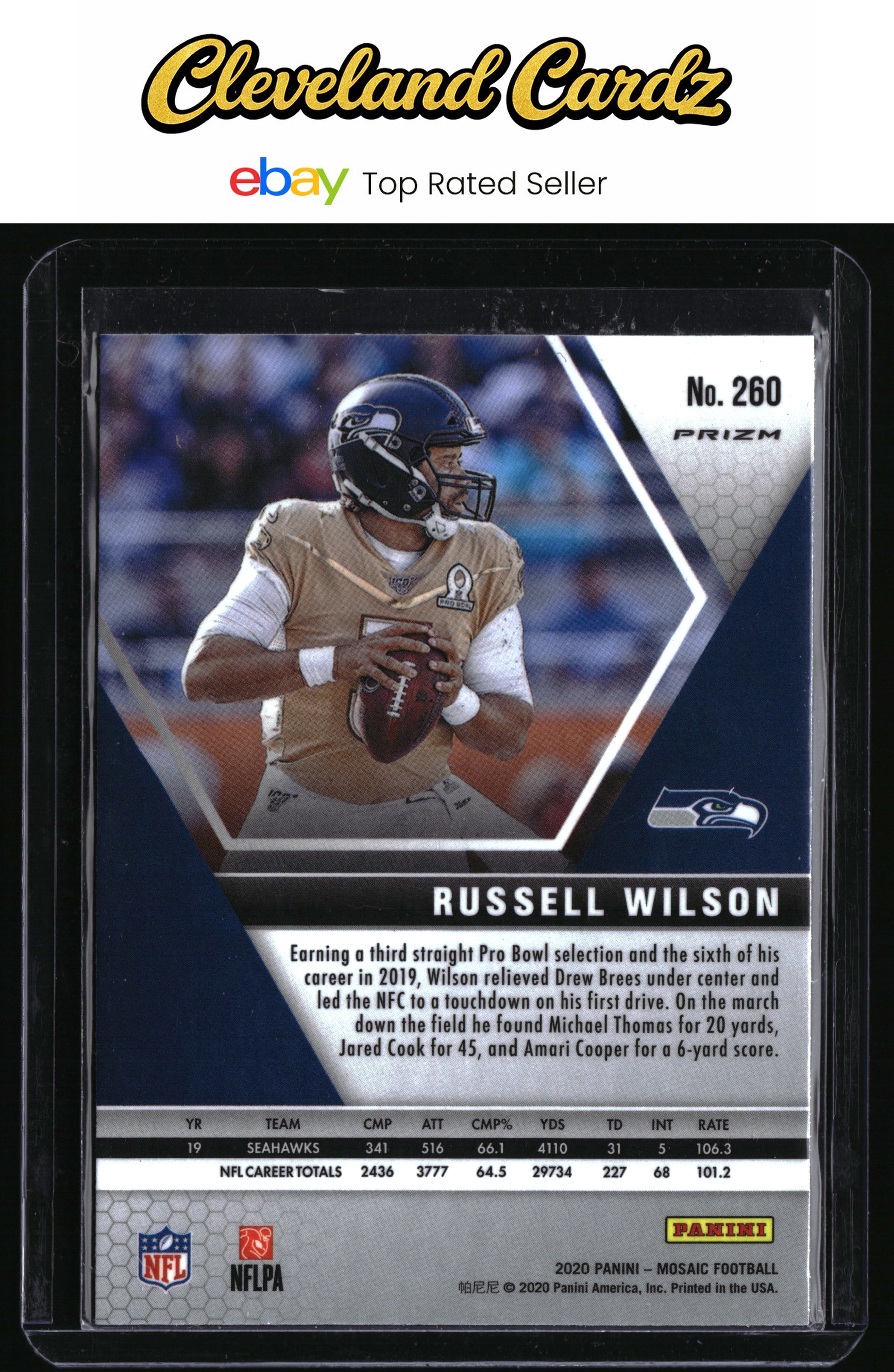 2020 Panini Mosaic #260 Russell Wilson Prizm