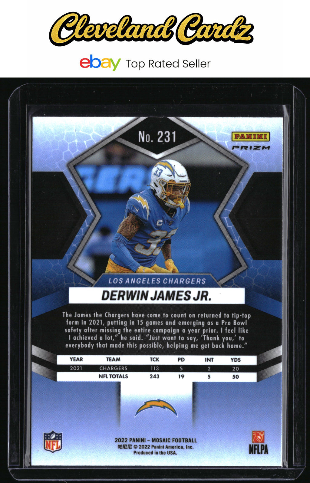 2022 Panini Mosaic #231 Derwin James Jr. Mosaic Camo Pink