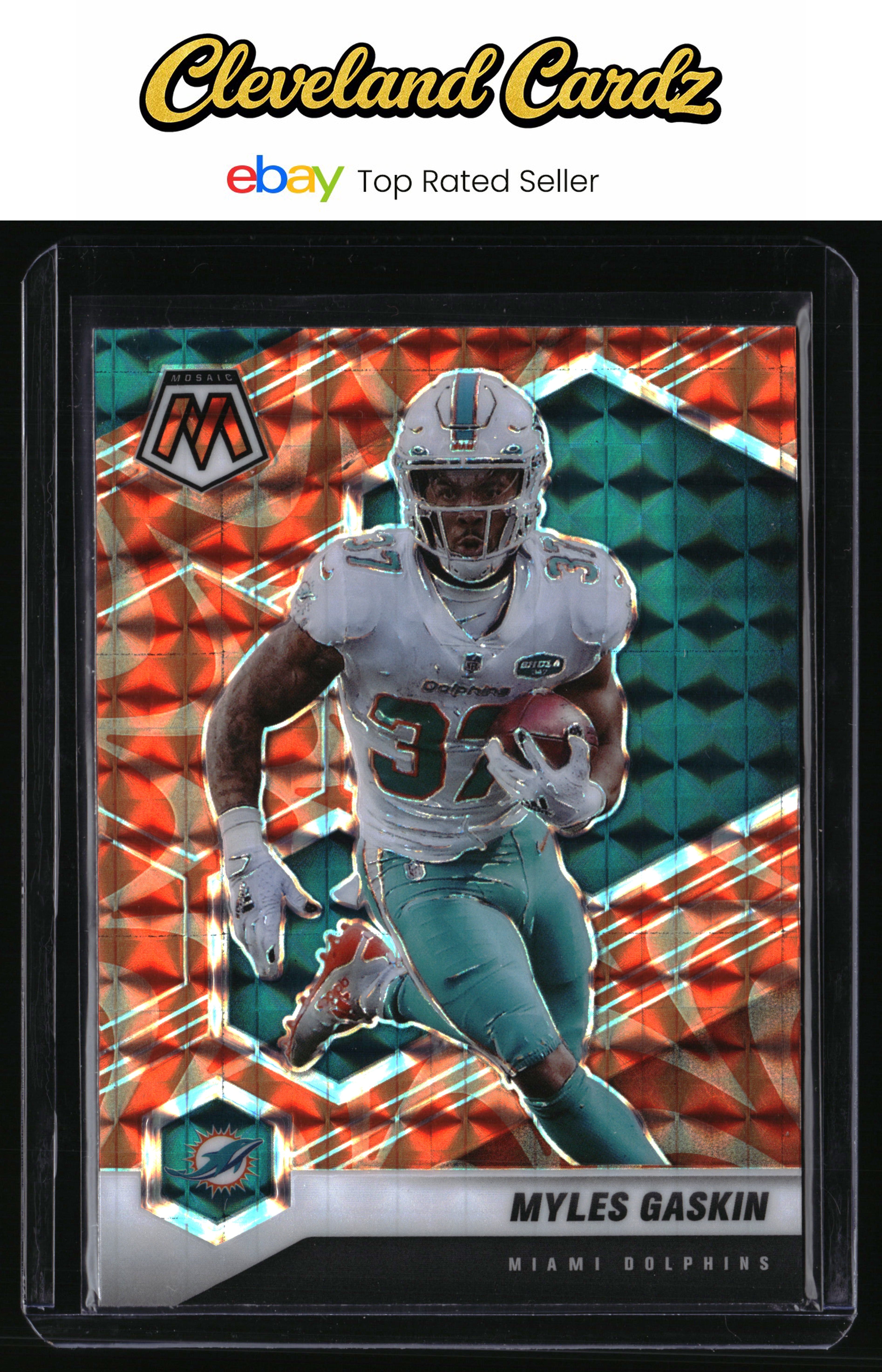 2021 Panini Mosaic #125 Myles Gaskin Prizm Reactive Orange