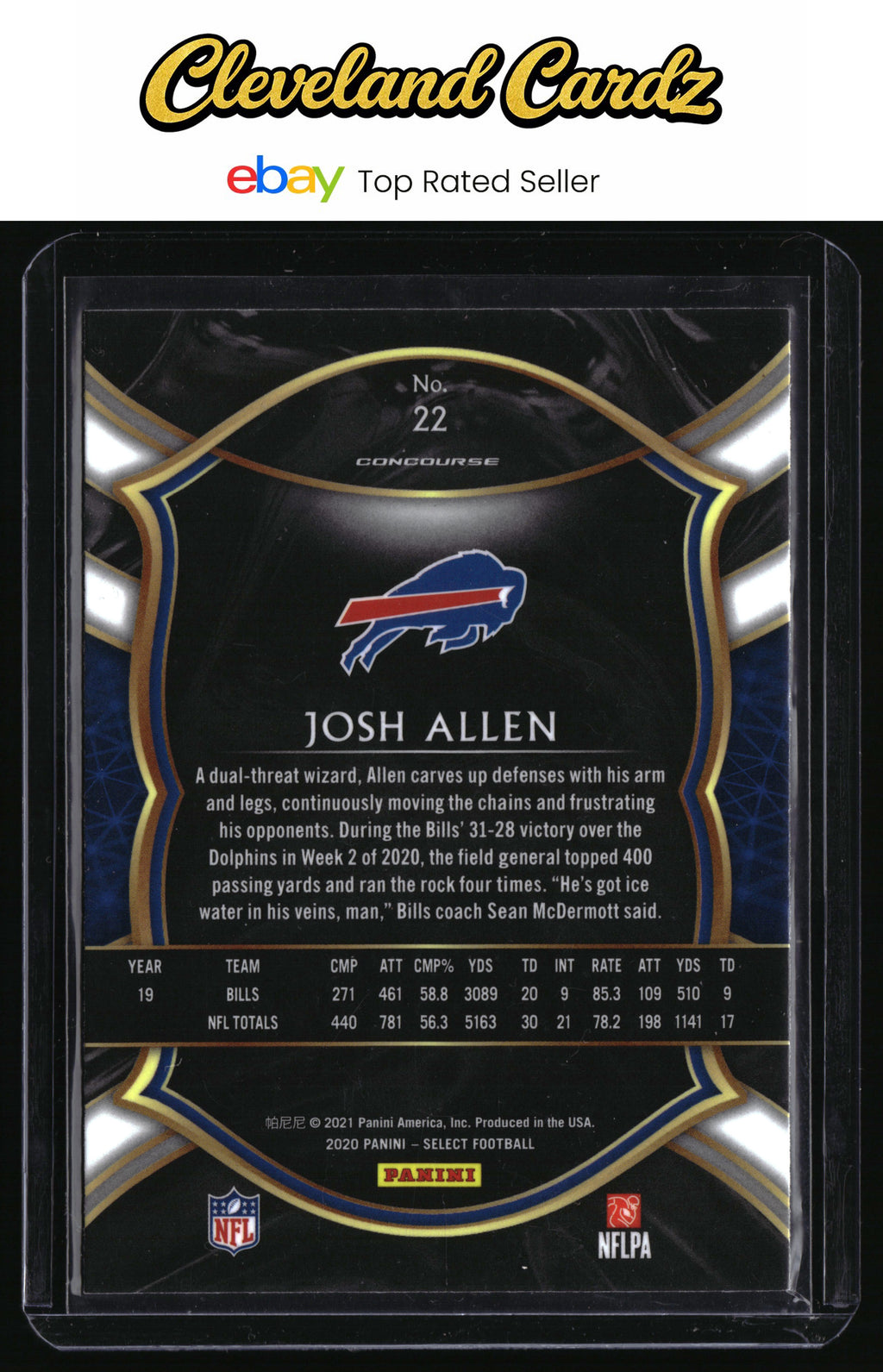2020 Panini Select #22 Josh Allen
