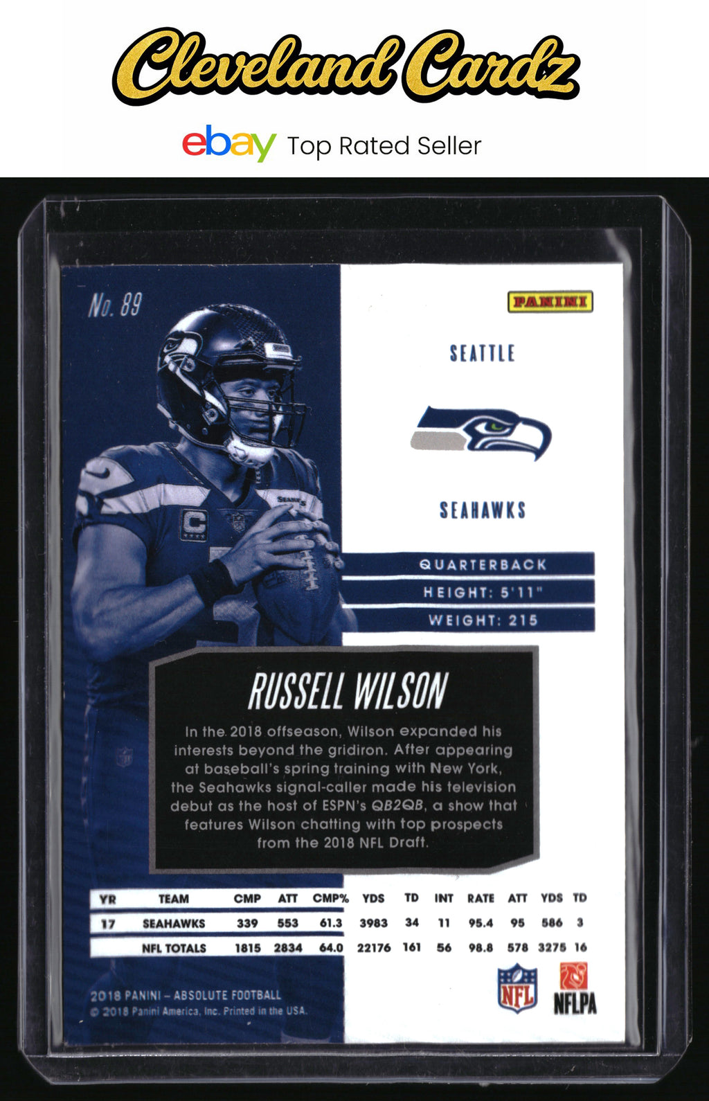 2018 Panini Absolute #89 Russell Wilson