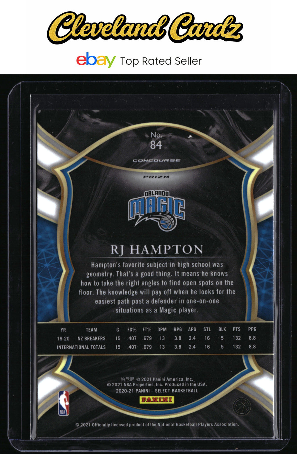 2020-21 Panini Select #84 RJ Hampton Red White Orange Flash