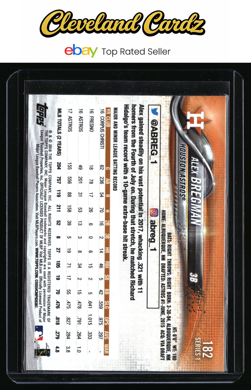 2018 Topps Houston Astros #HA-7 Alex Bregman