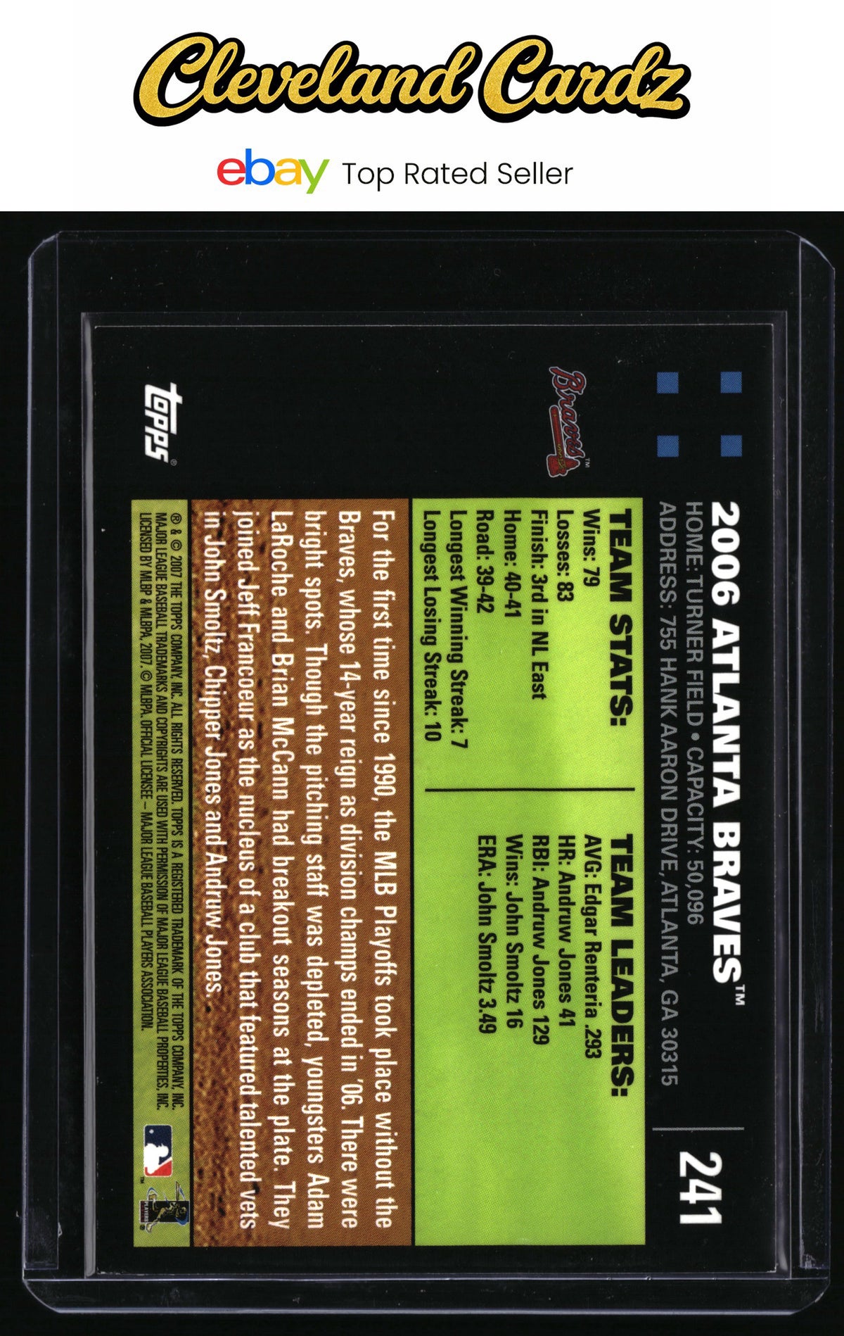 2007 Topps #241 Atlanta Braves