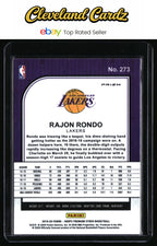 2019-20 Hoops Premium Stock #273 Rajon Rondo Prizms Blue Cracked Ice