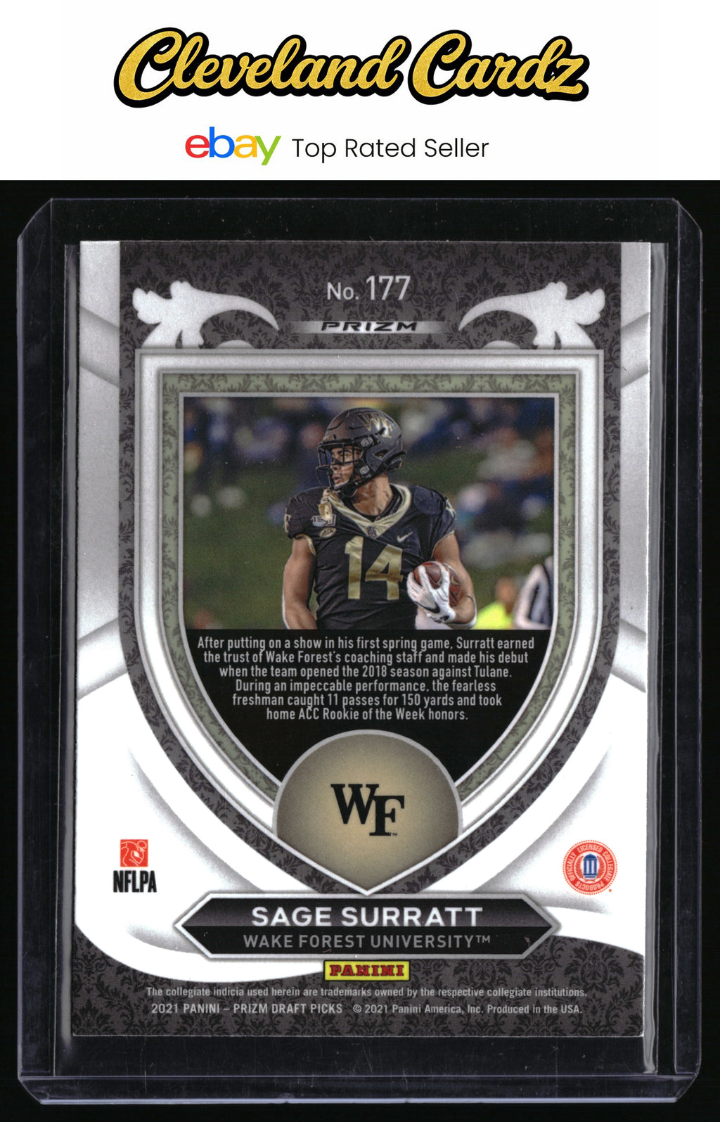 2021 Panini Prizm Draft Picks Collegiate #177 Sage Surratt Green