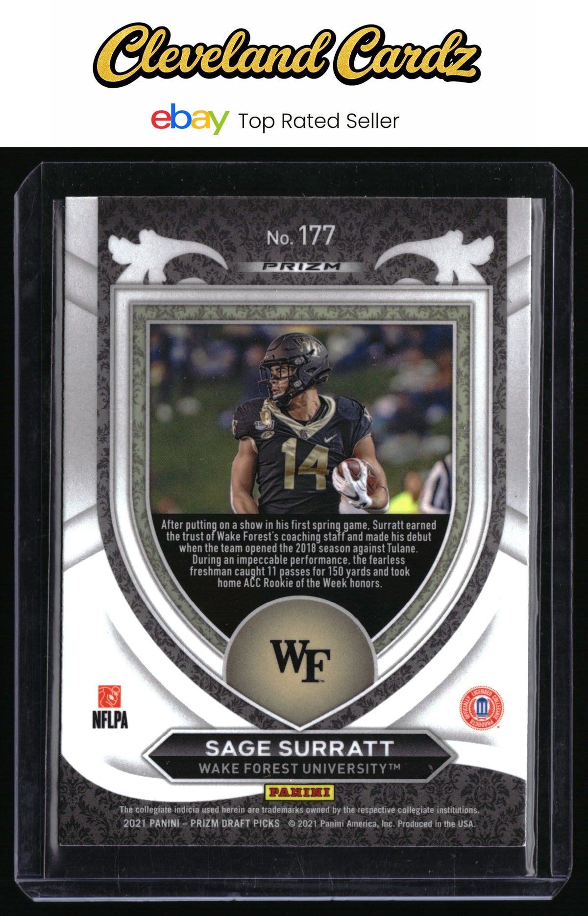 2021 Panini Prizm Draft Picks Collegiate #177 Sage Surratt Green