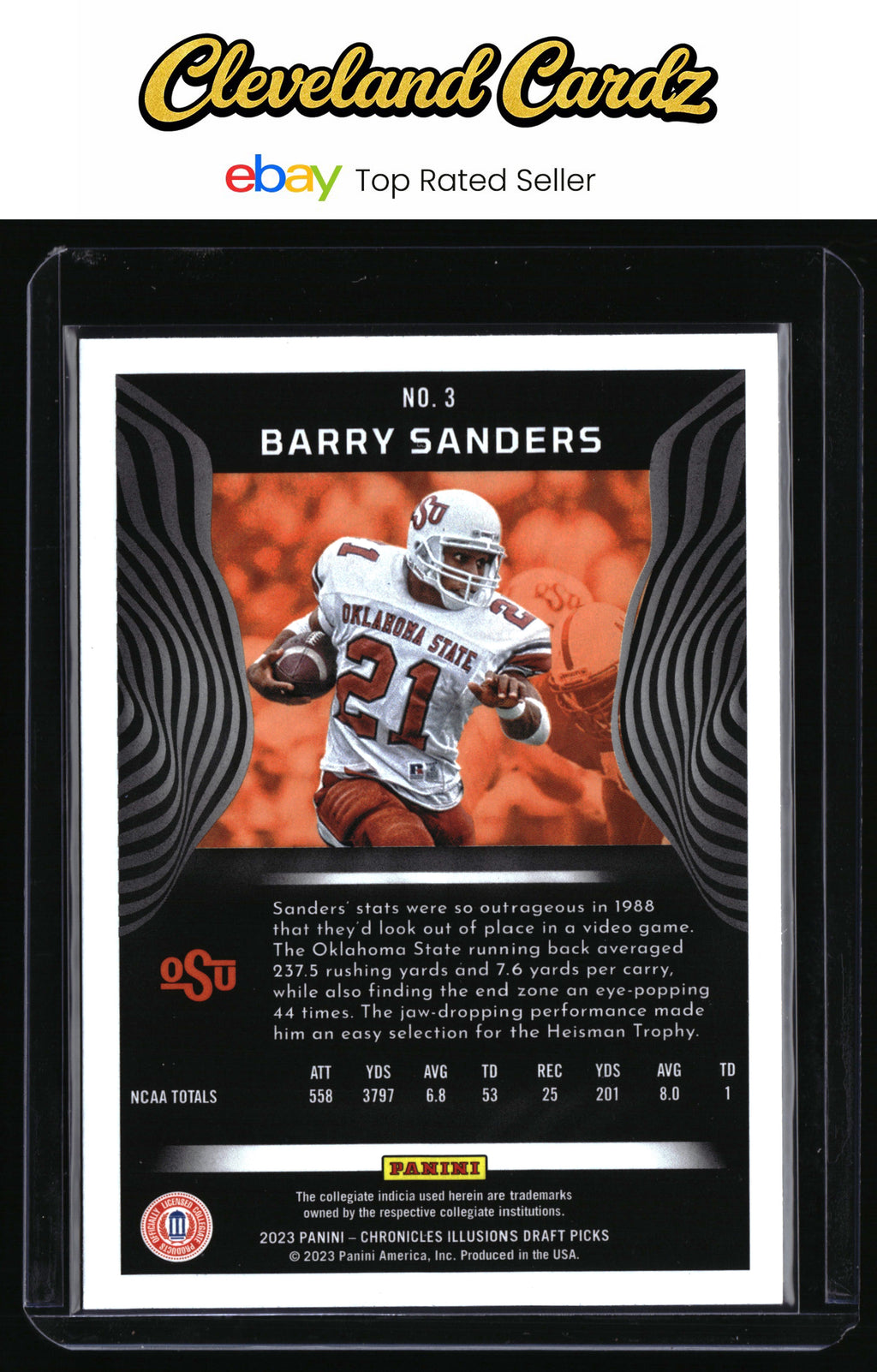 2023 Panini Chronicles Draft Picks #3 Barry Sanders Illusions